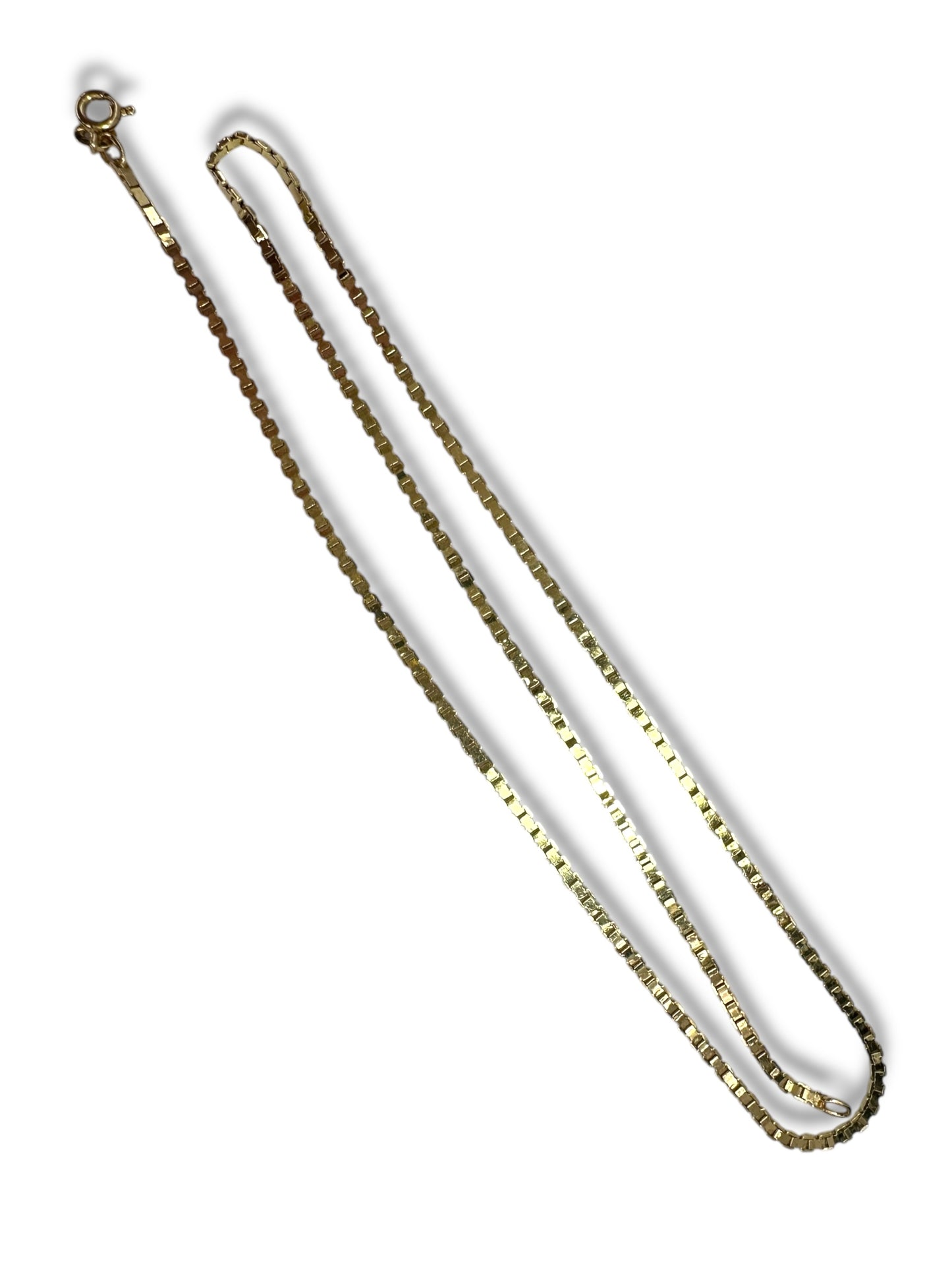 14k Flat Box Link Chain Necklace