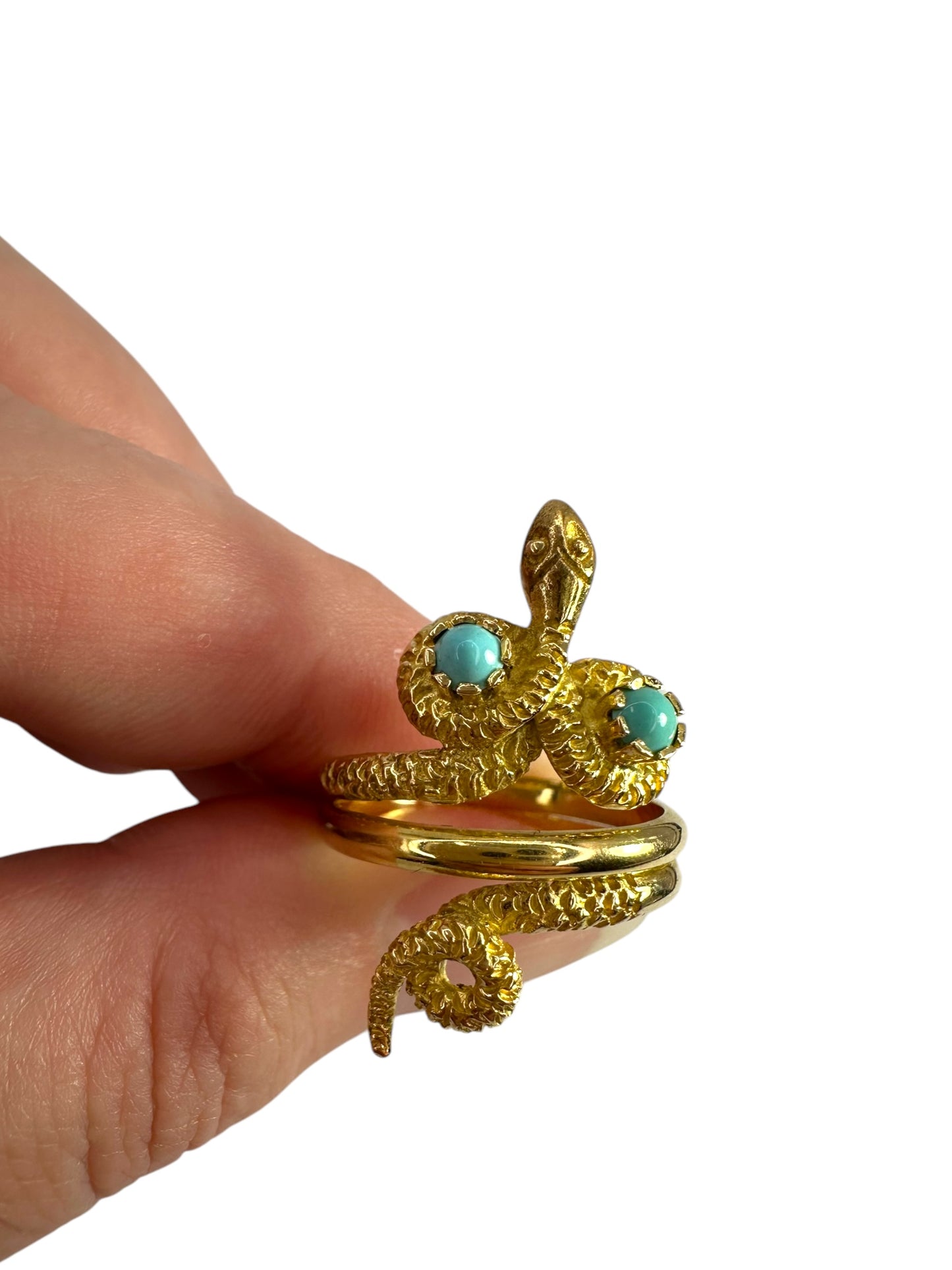 18k Turquoise Snake Ring