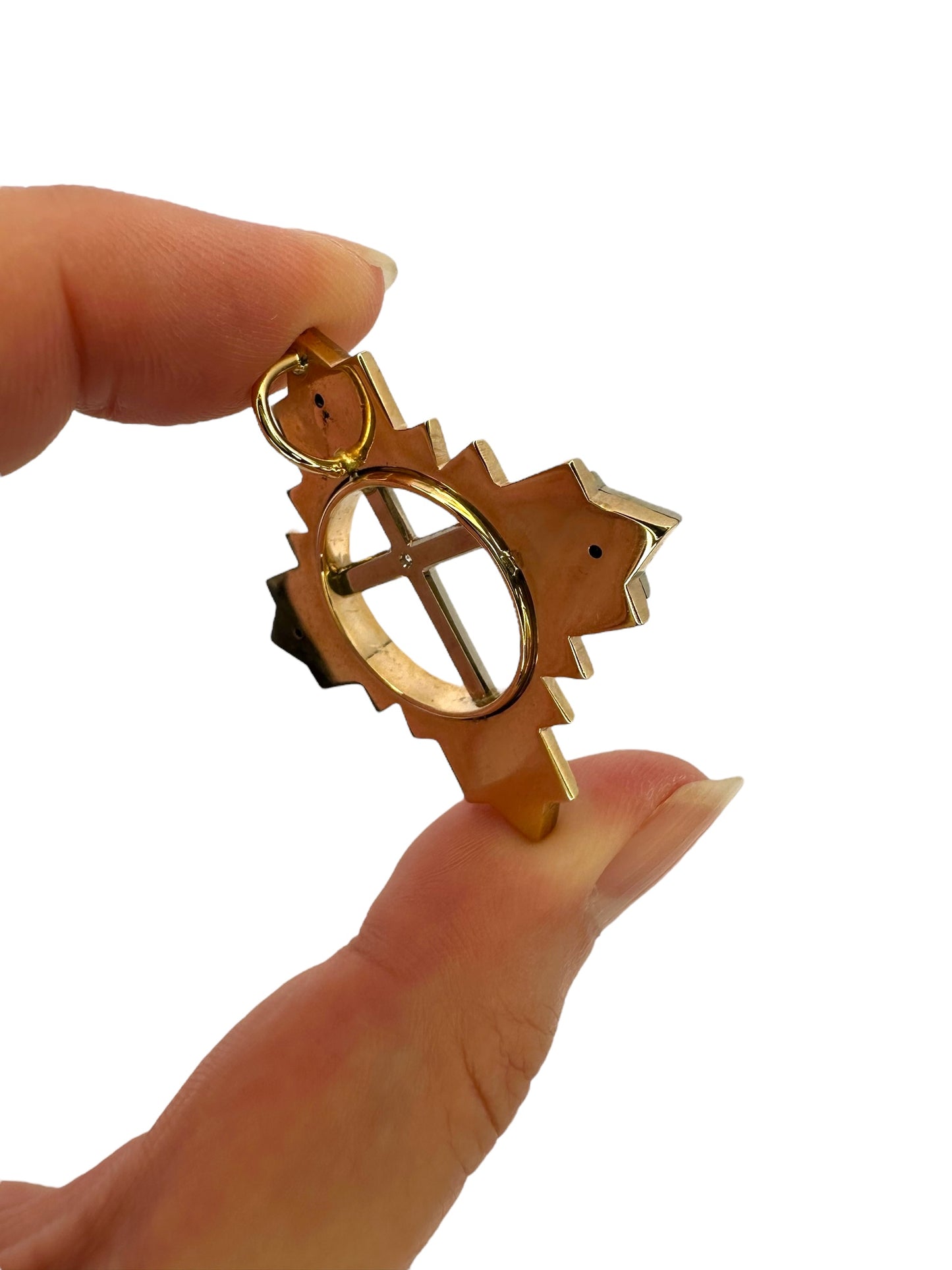 14k Cross Star Diamond Pendant