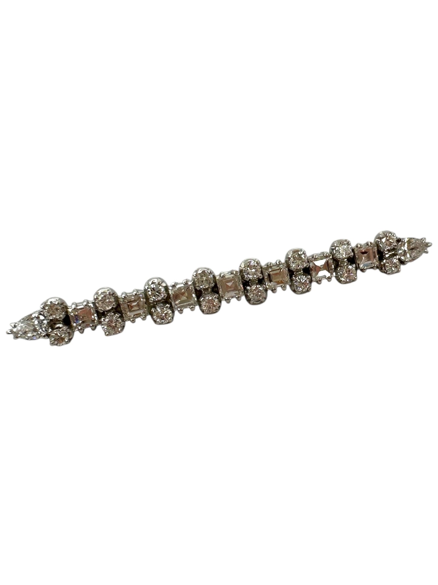 Platinum Diamond Bar Brooch