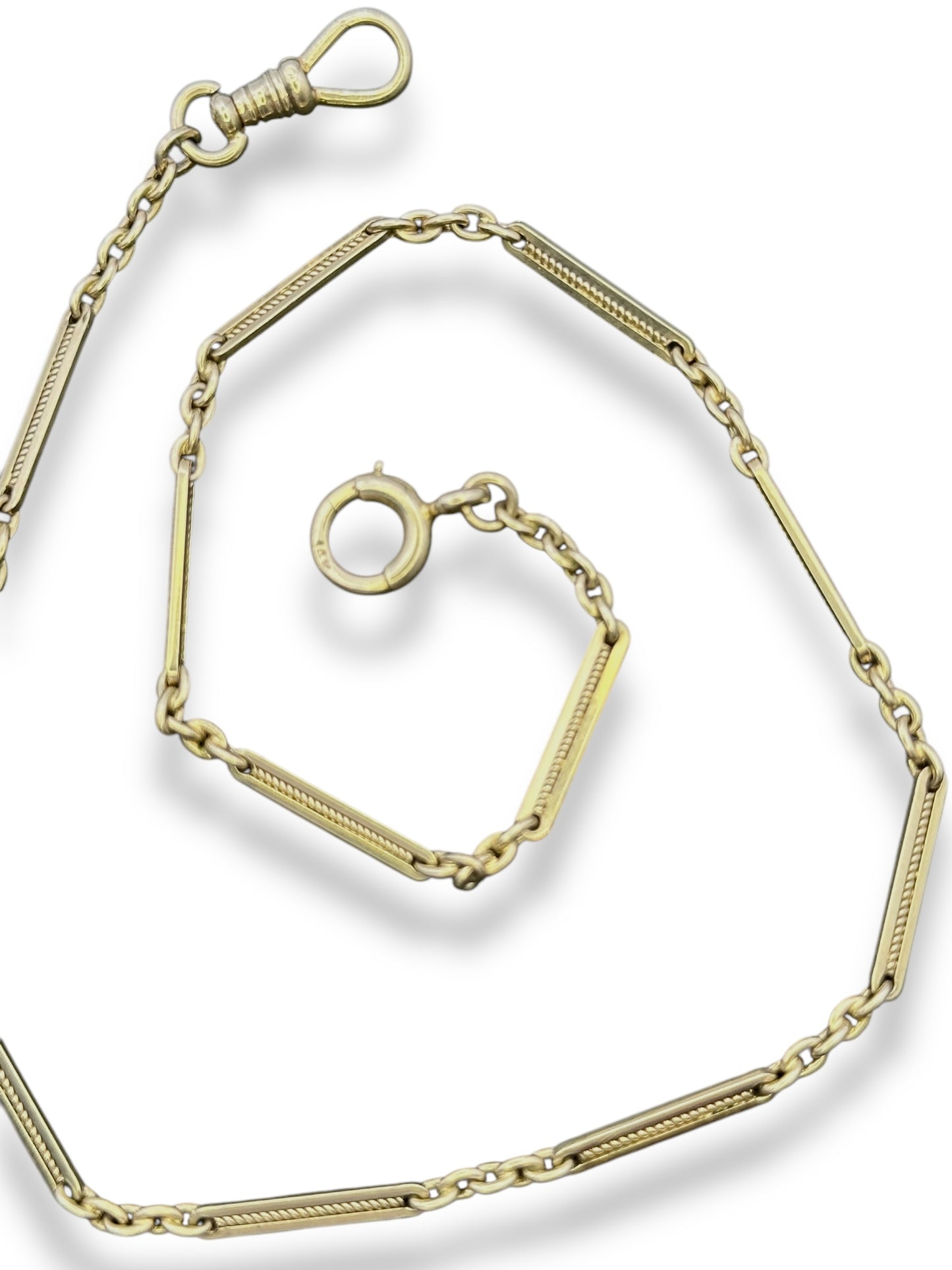 14k White Gold Twist Link Watch Chain