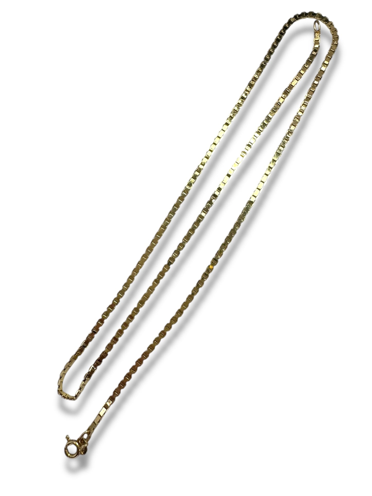 14k Flat Box Link Chain Necklace