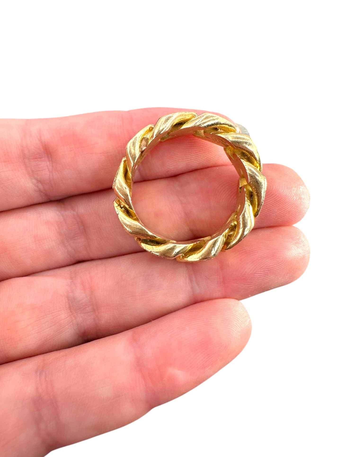 14k Curb Diamond Eternity Band Ring