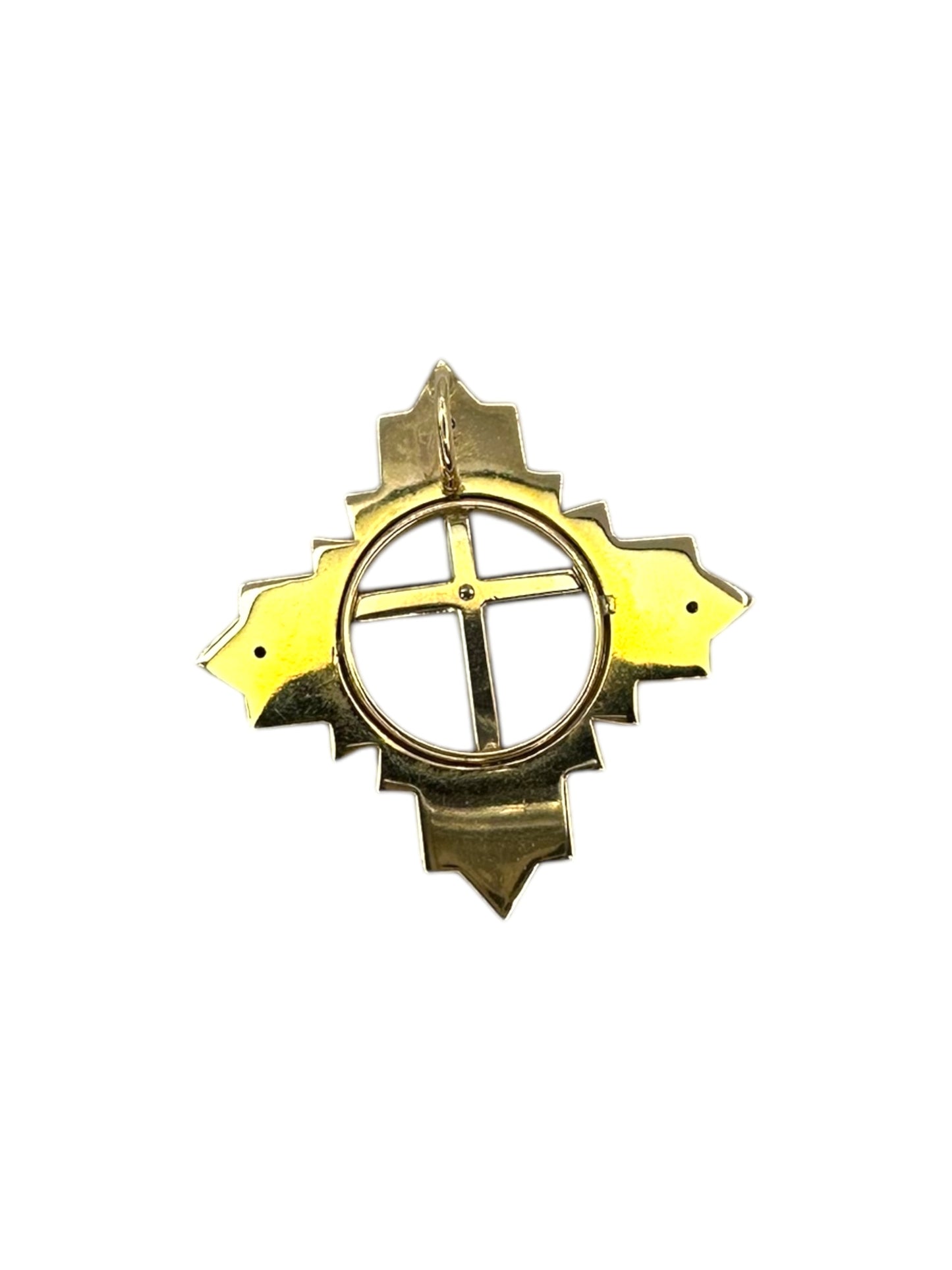 14k Cross Star Diamond Pendant