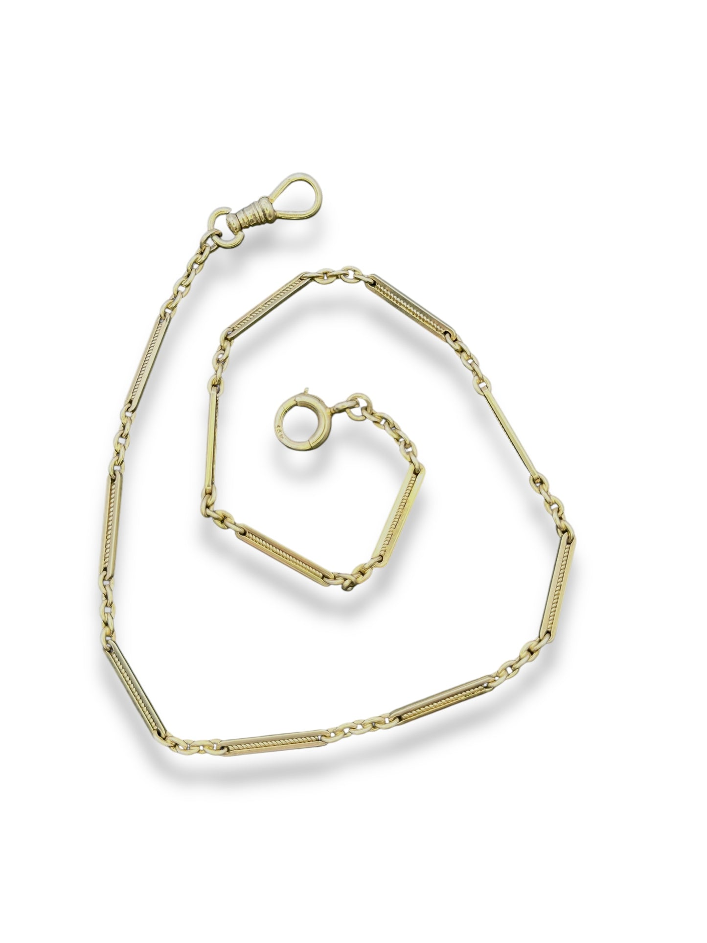 14k White Gold Twist Link Watch Chain