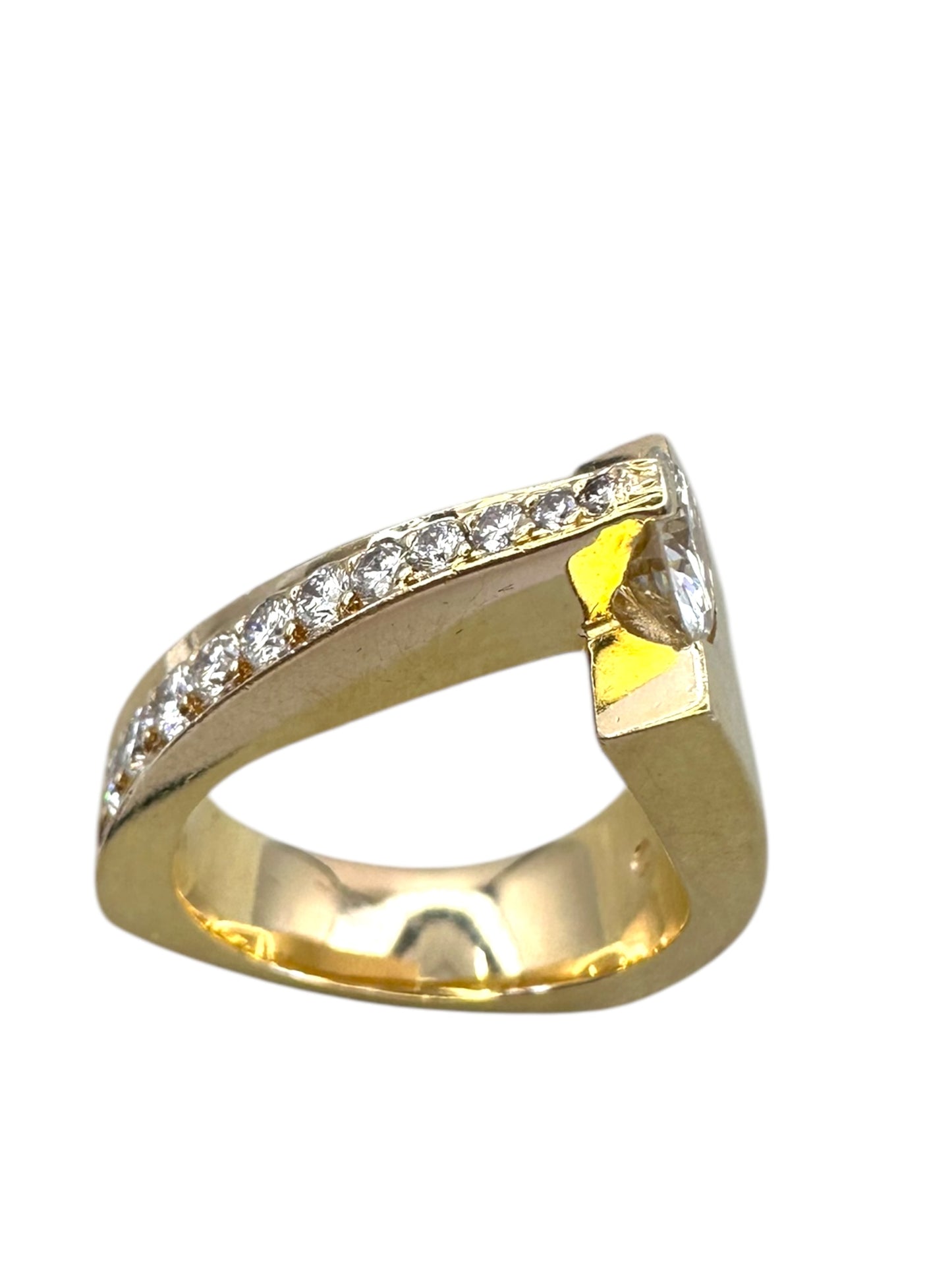 14k Diamond Comet Ring