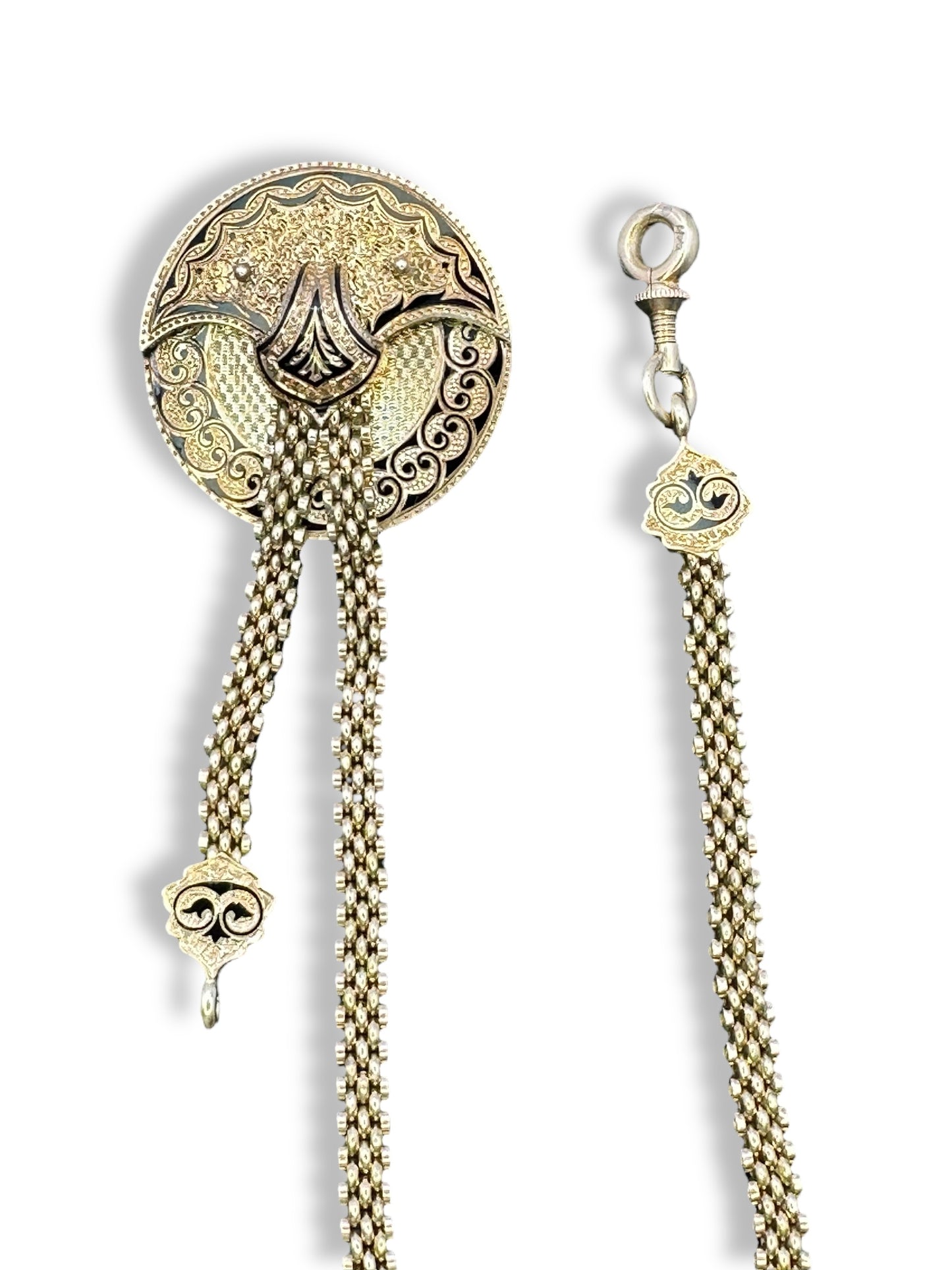 14k Victorian Brooch Watch Chain