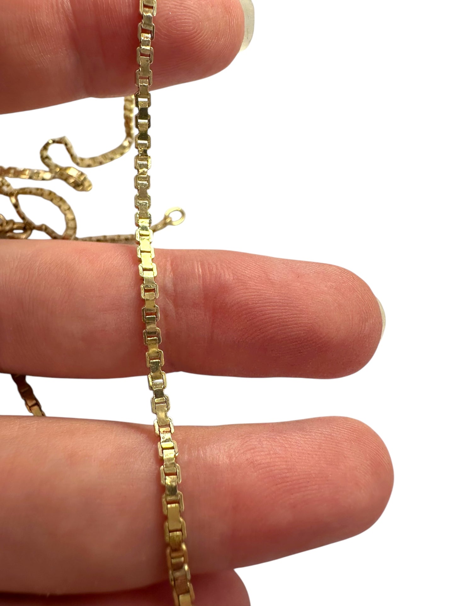 14k Flat Box Link Chain Necklace