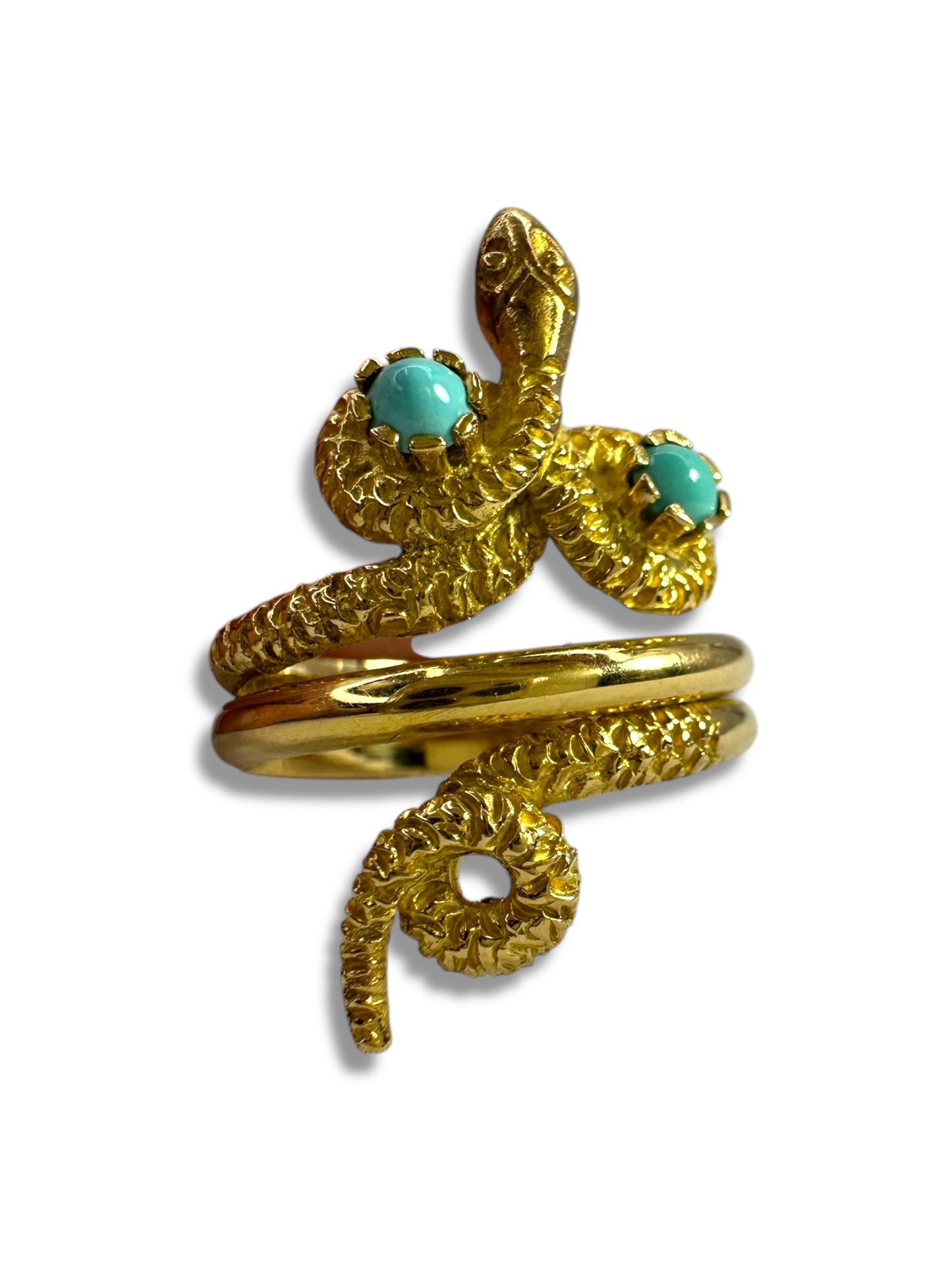 18k Turquoise Snake Ring