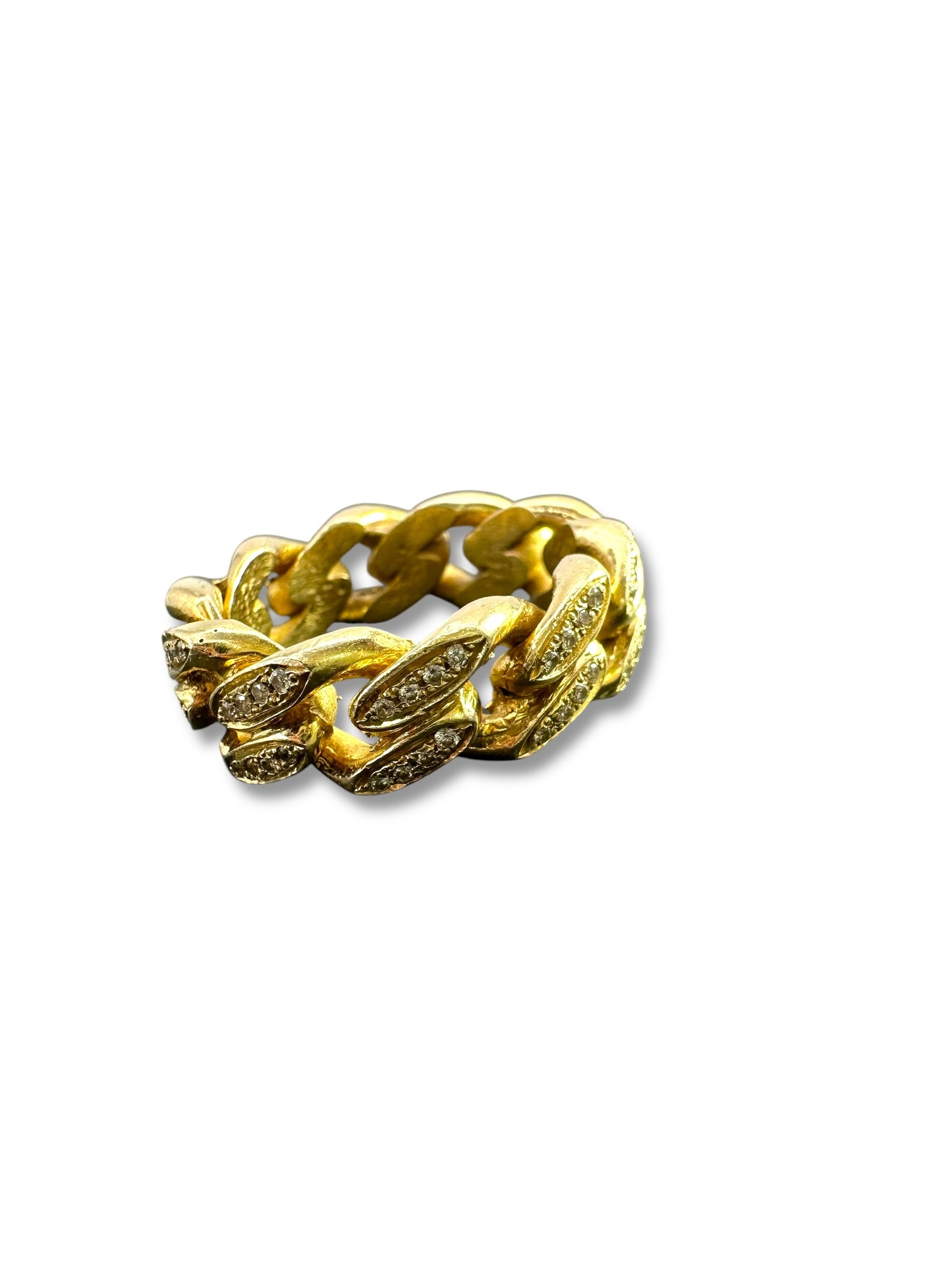 14k Curb Diamond Eternity Band Ring