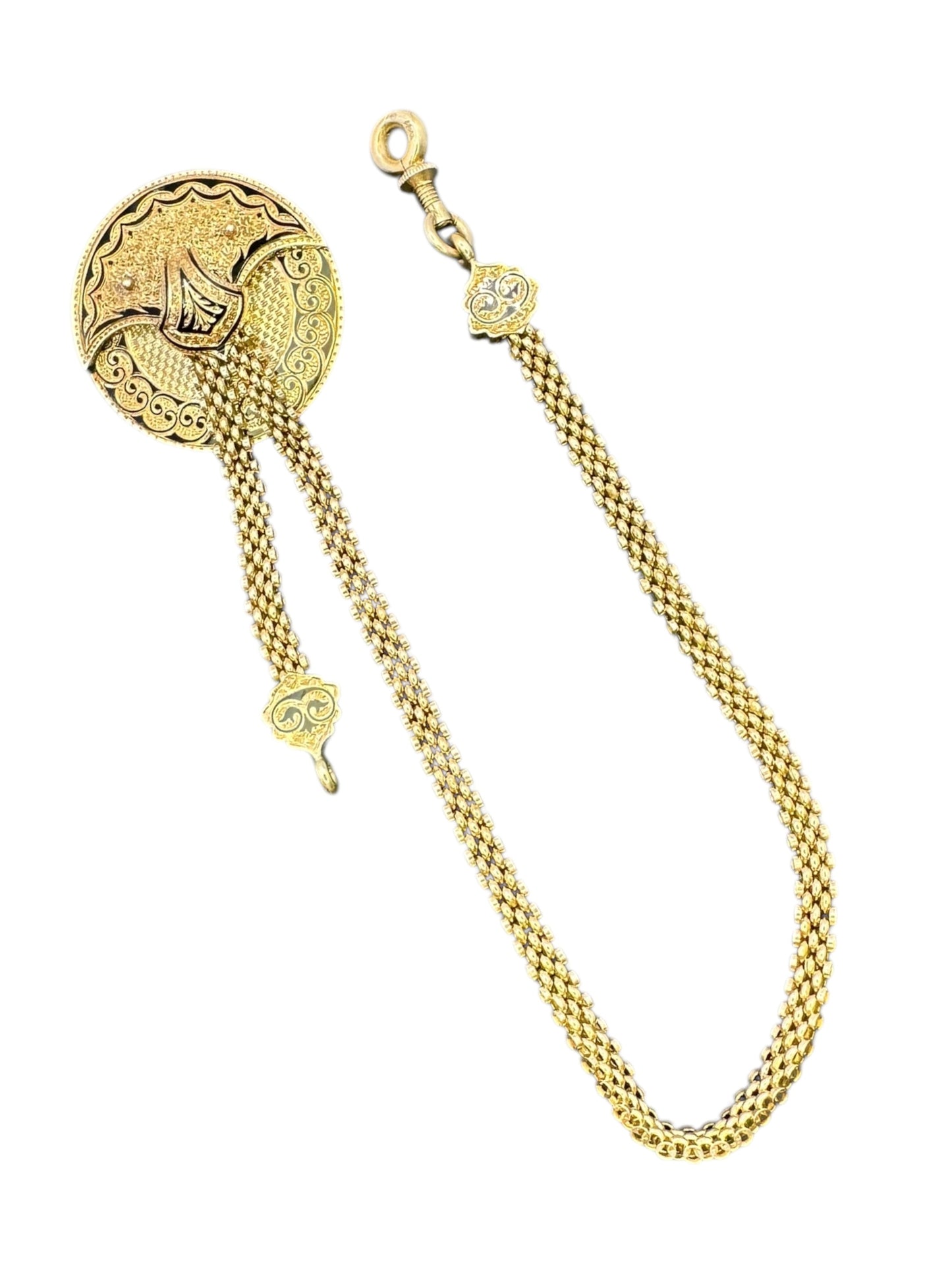 14k Victorian Brooch Watch Chain