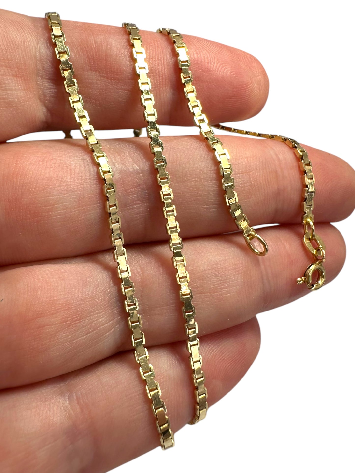 14k Flat Box Link Chain Necklace