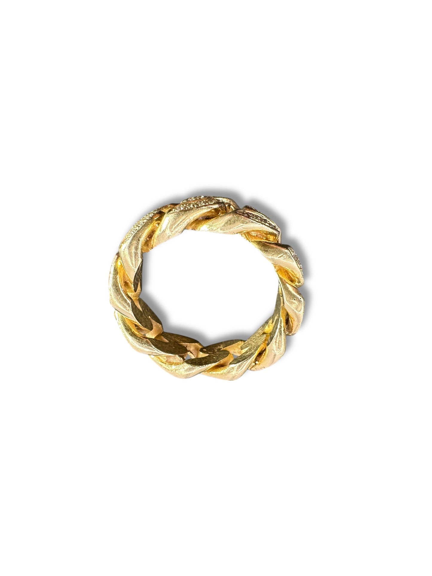 14k Curb Diamond Eternity Band Ring