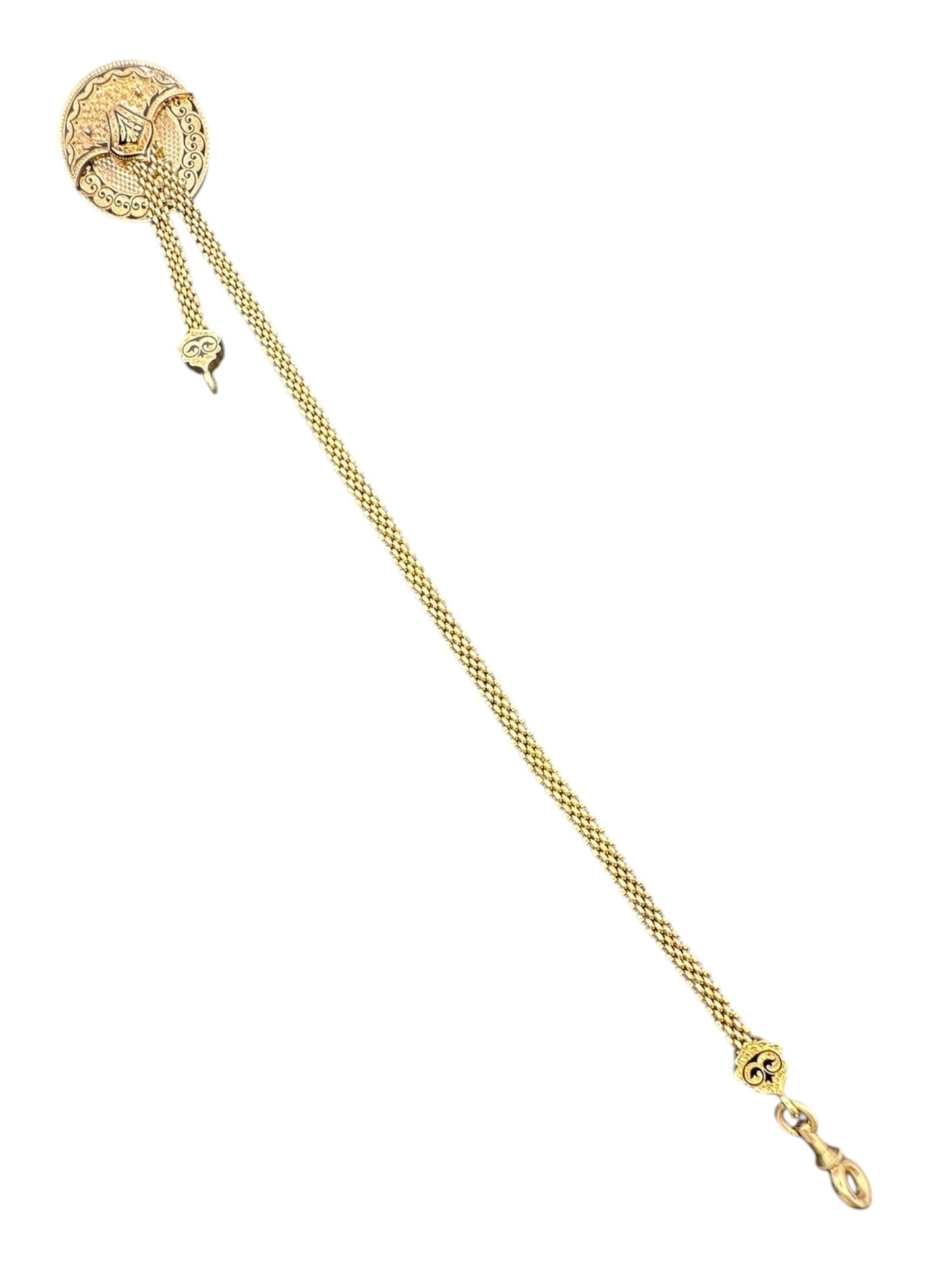 14k Victorian Brooch Watch Chain