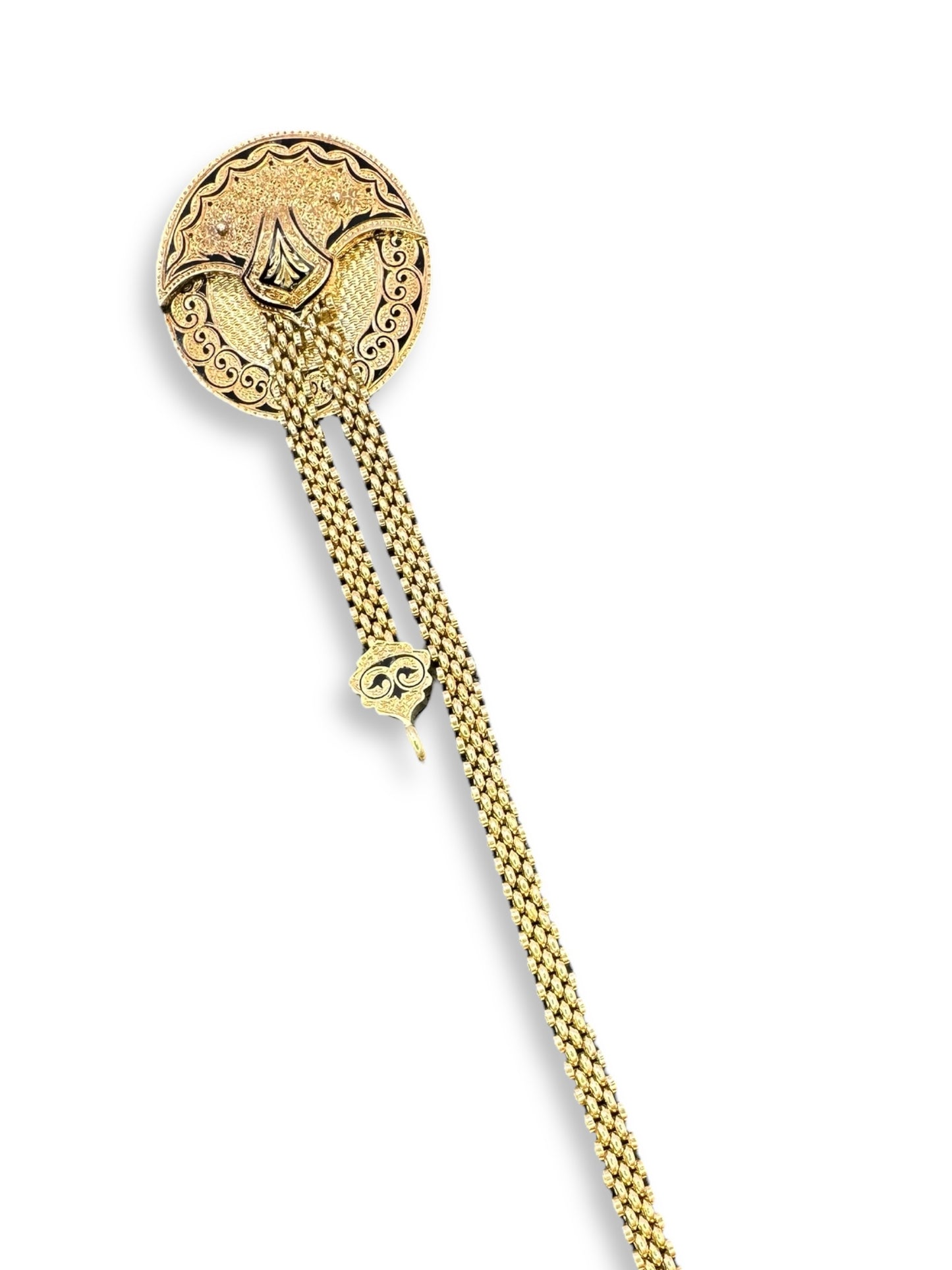 14k Victorian Brooch Watch Chain