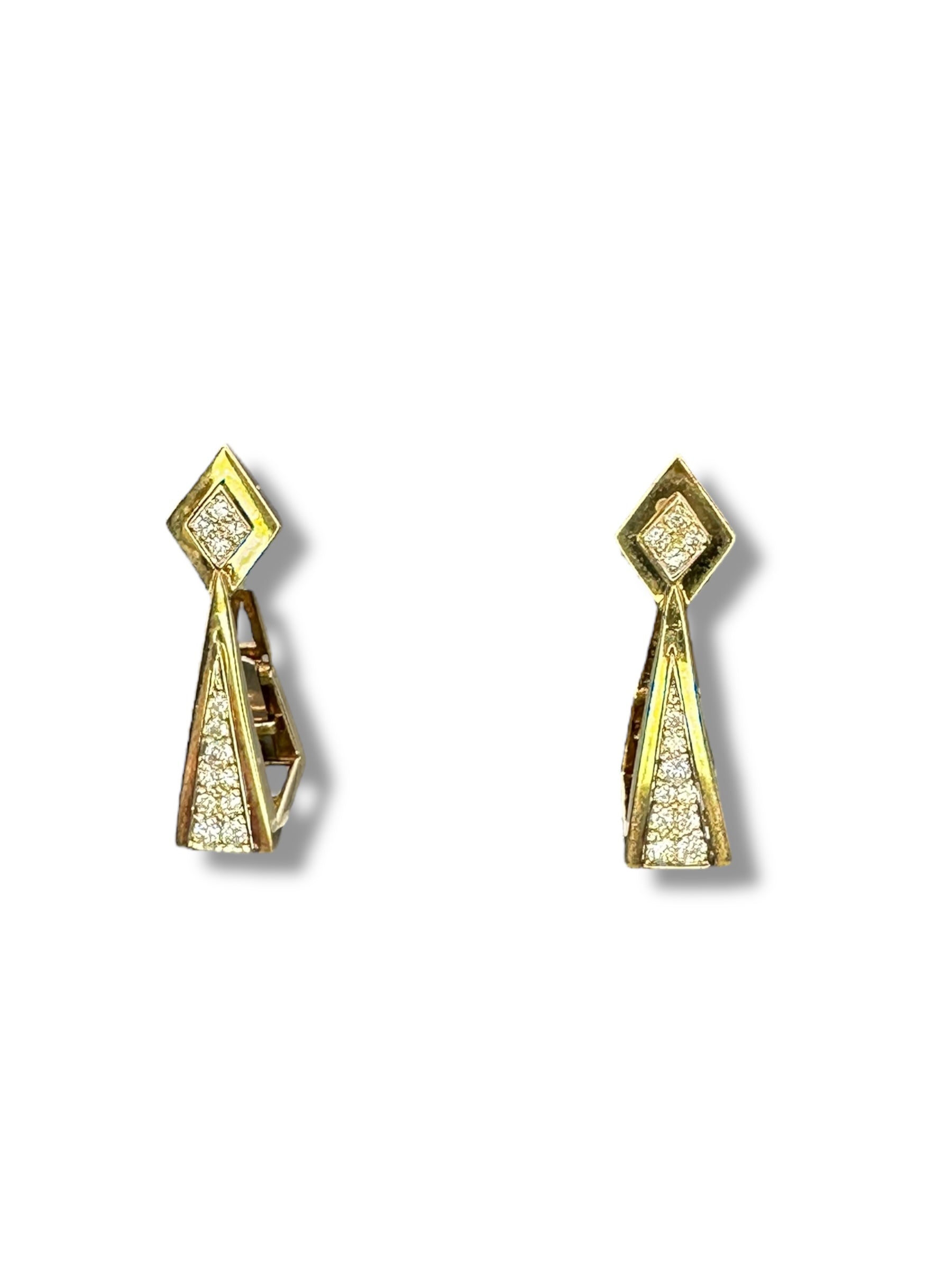 14k Diamond Drop/ Hoop Earrings