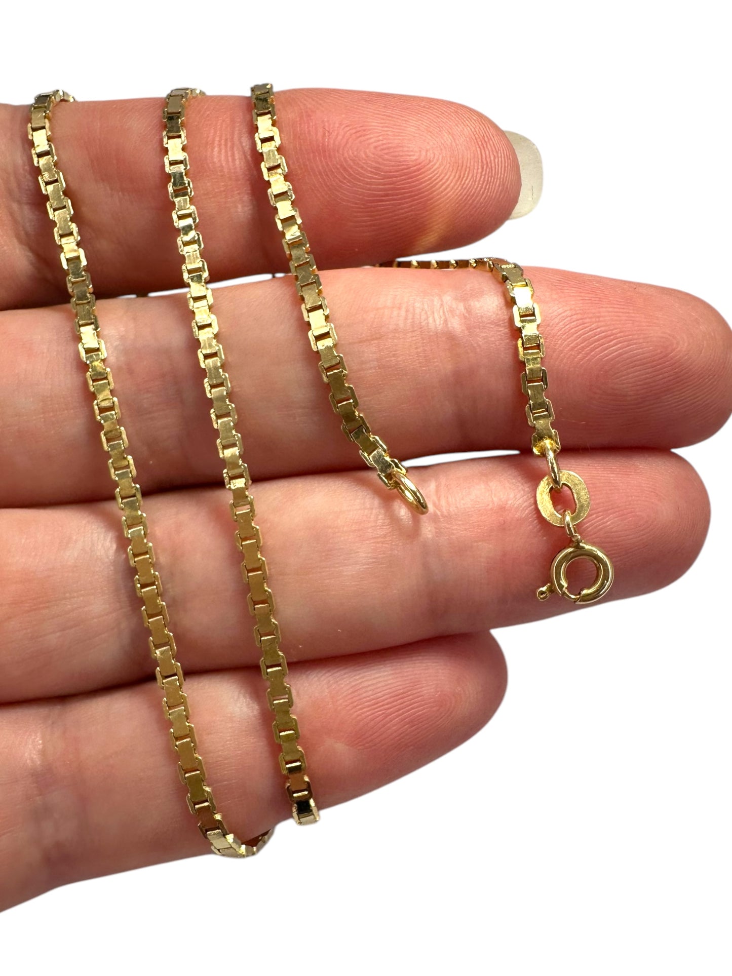 14k Flat Box Link Chain Necklace