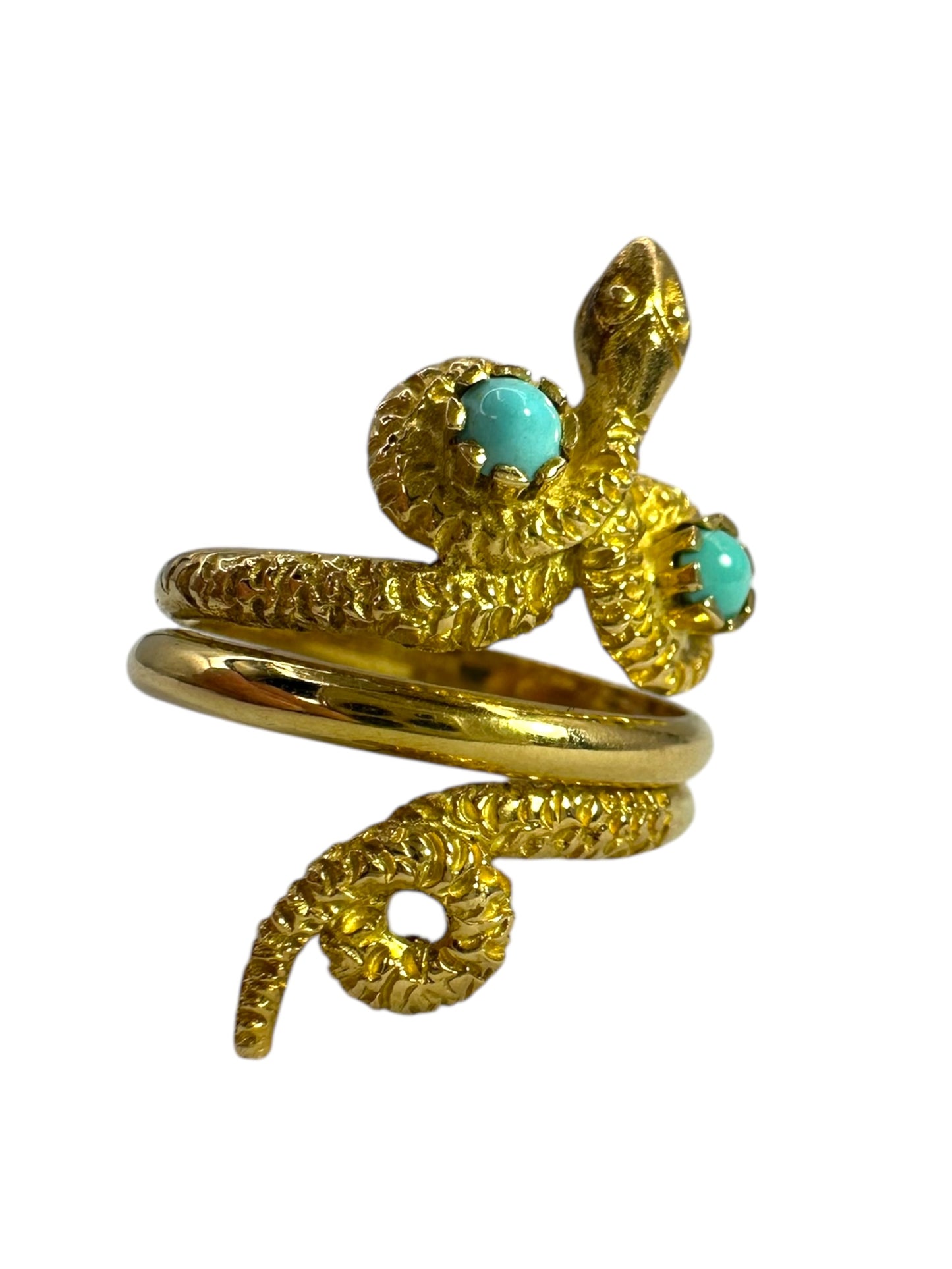 18k Turquoise Snake Ring