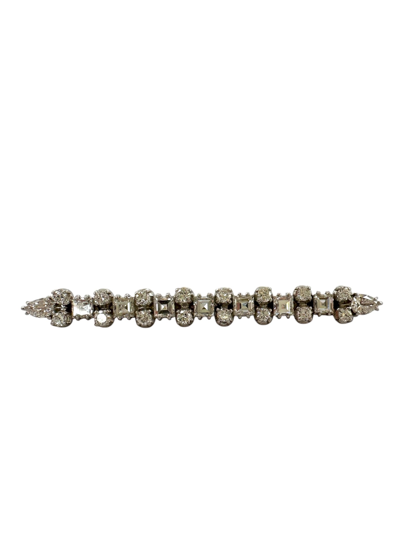 Platinum Diamond Bar Brooch