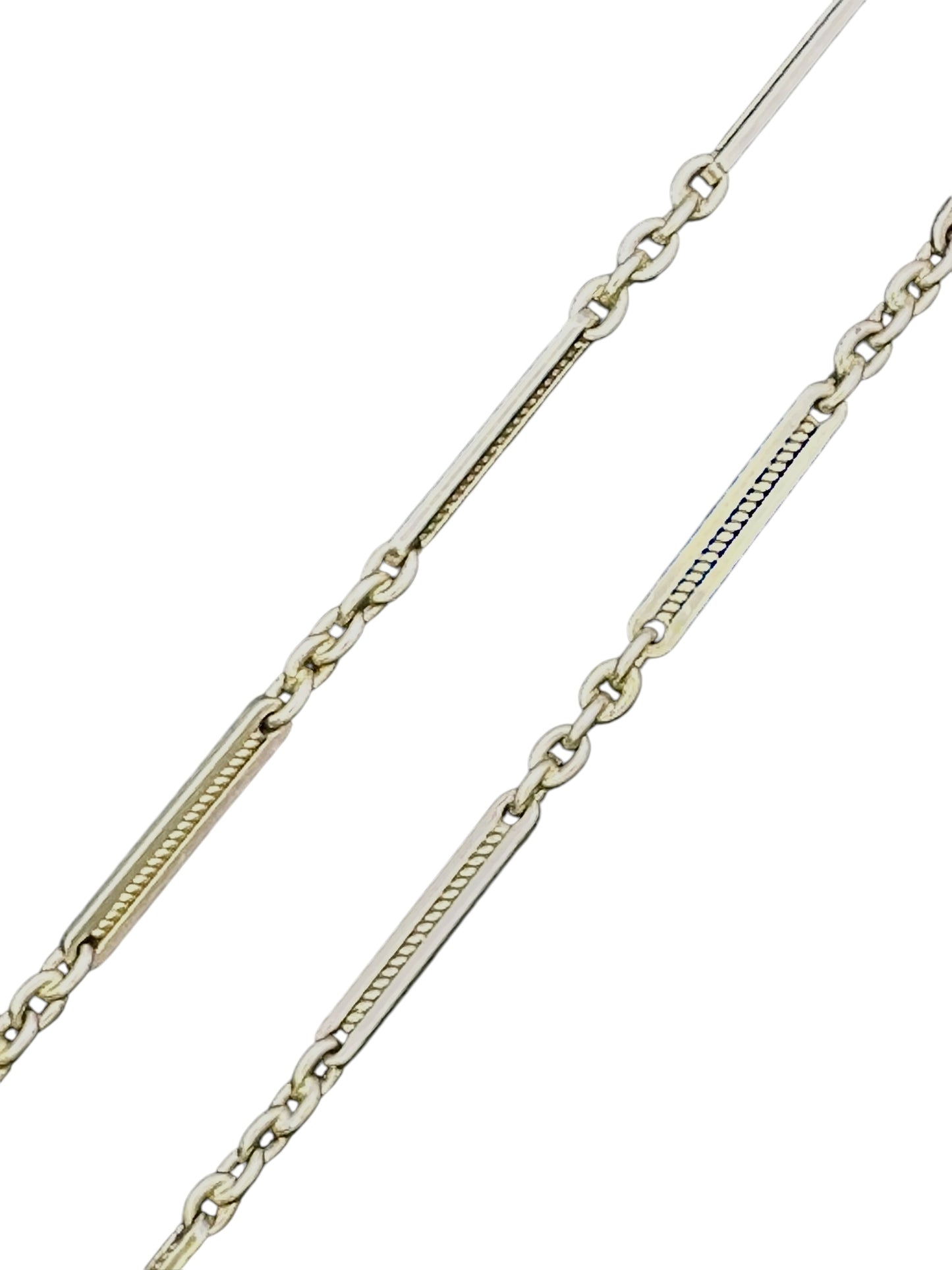 14k White Gold Twist Link Watch Chain
