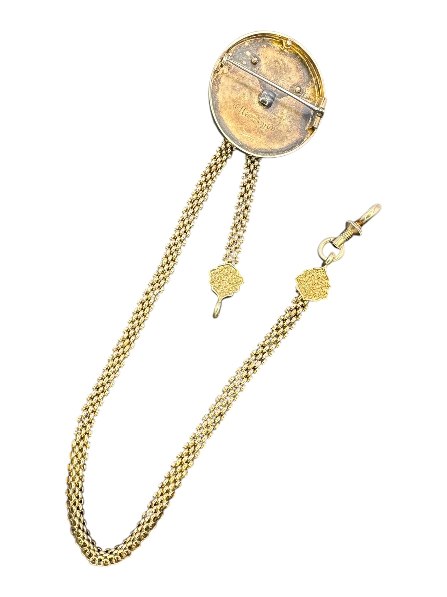 14k Victorian Brooch Watch Chain