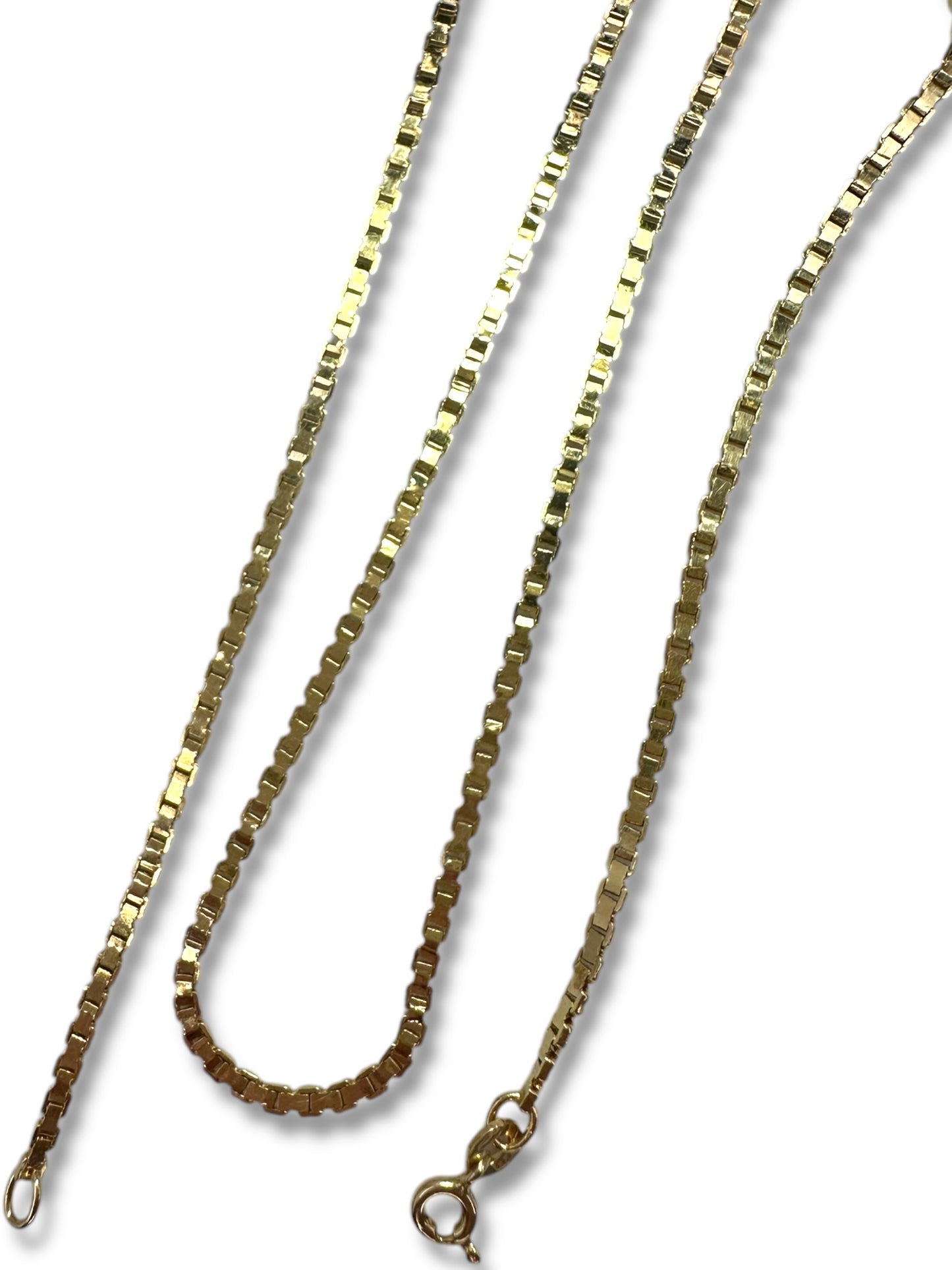 14k Flat Box Link Chain Necklace
