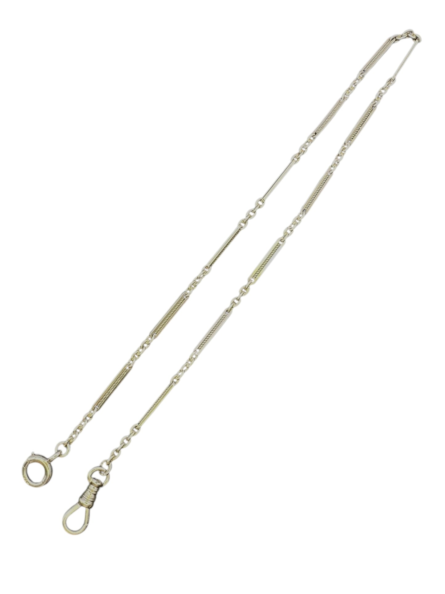 14k White Gold Twist Link Watch Chain