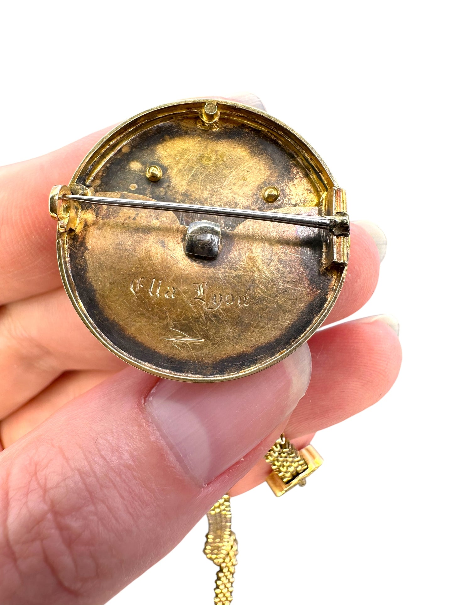 14k Victorian Brooch Watch Chain