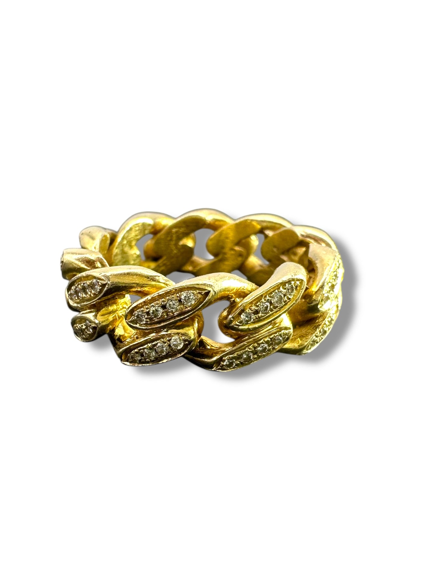 14k Curb Diamond Eternity Band Ring
