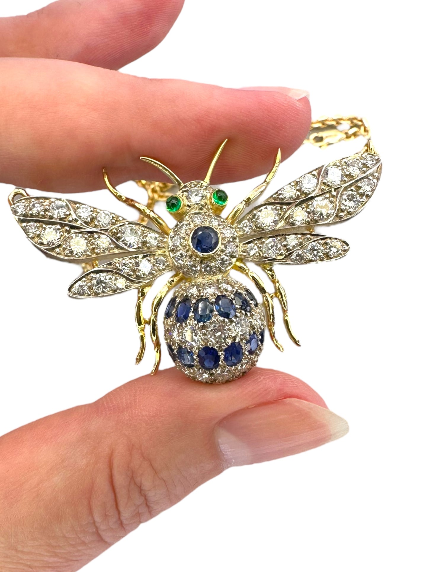 14k/ 18k Bee Brooch Pendant Necklace