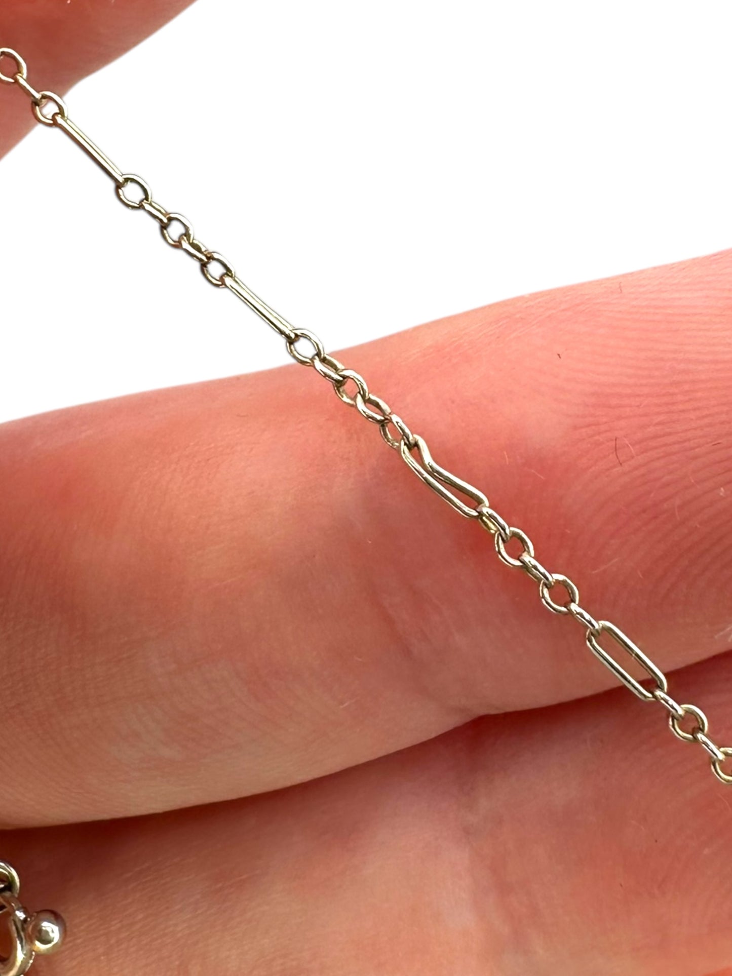 14k White Gold Art Deco Chain Necklace