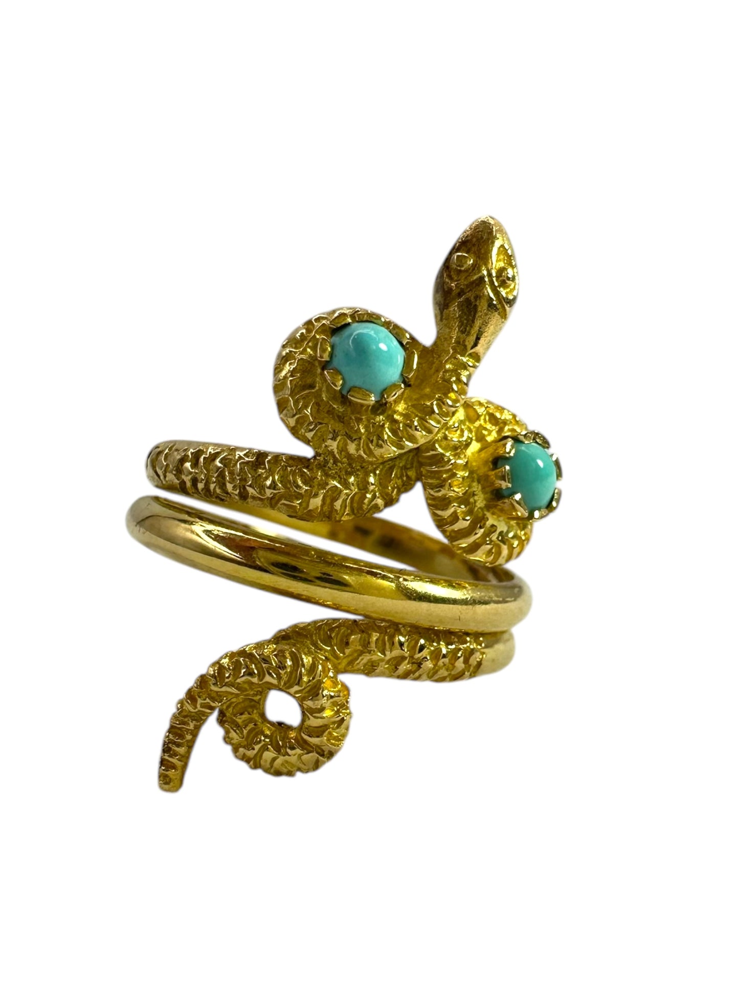 18k Turquoise Snake Ring