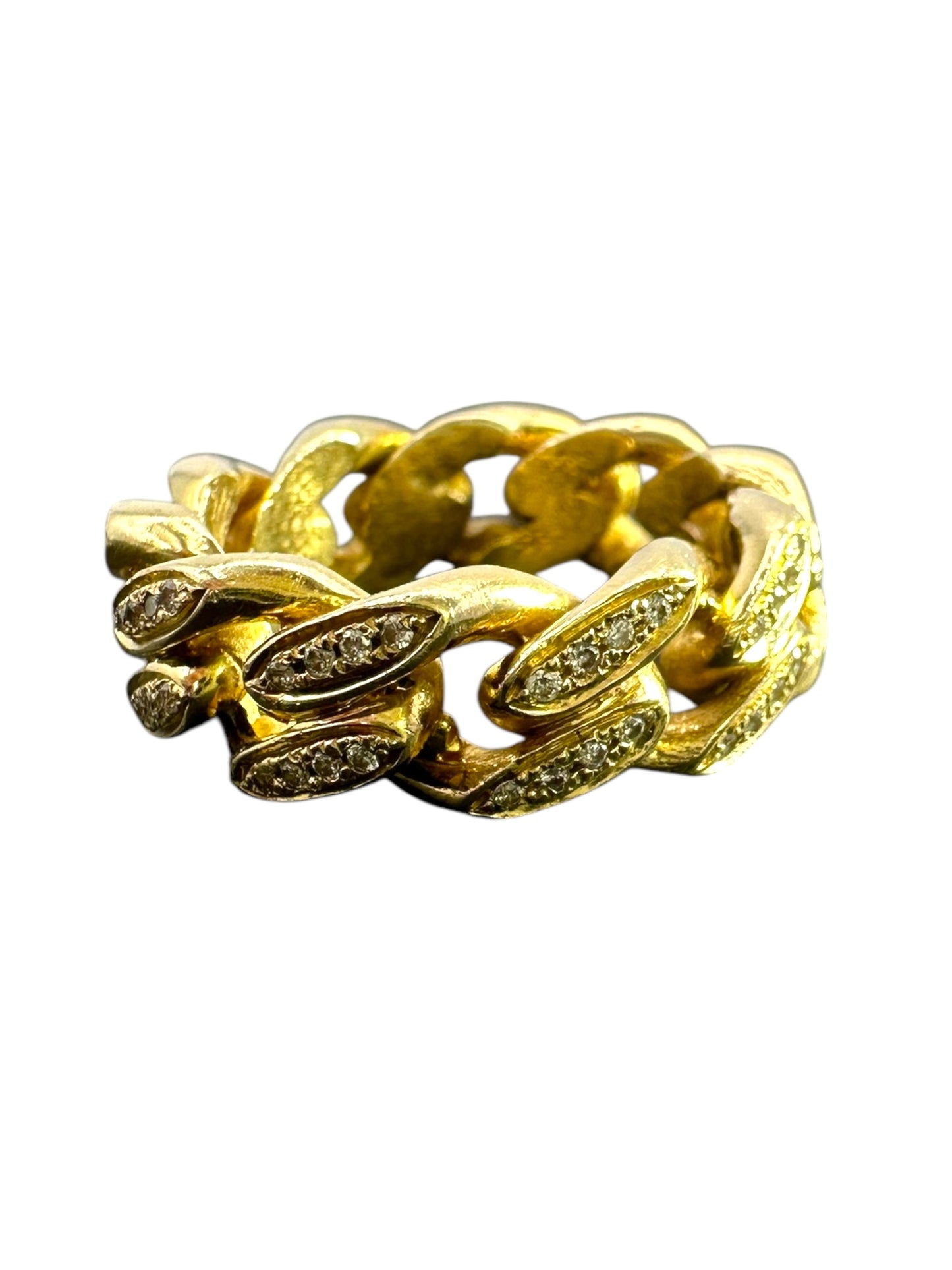 14k Curb Diamond Eternity Band Ring