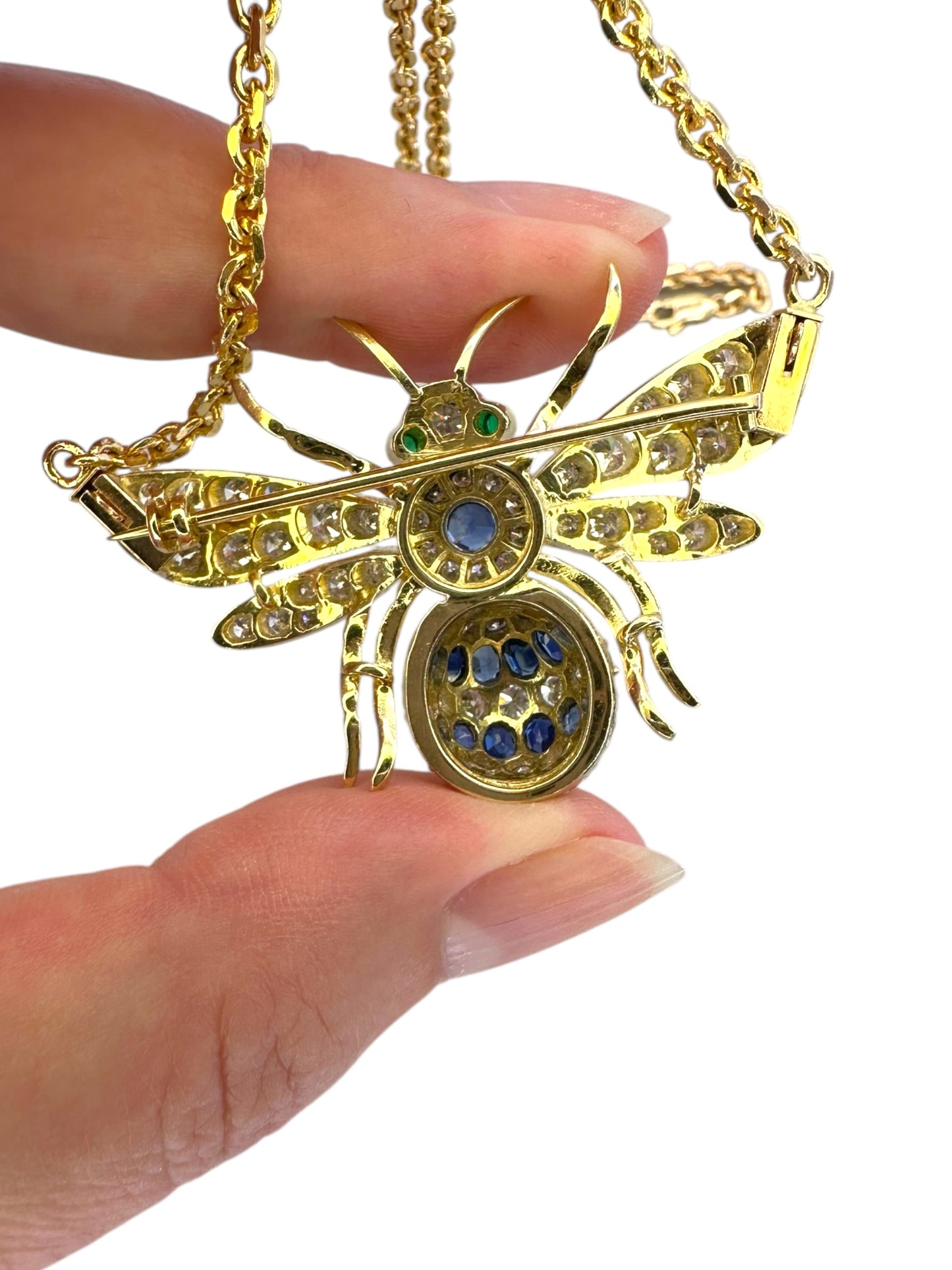 14k/ 18k Bee Brooch Pendant Necklace