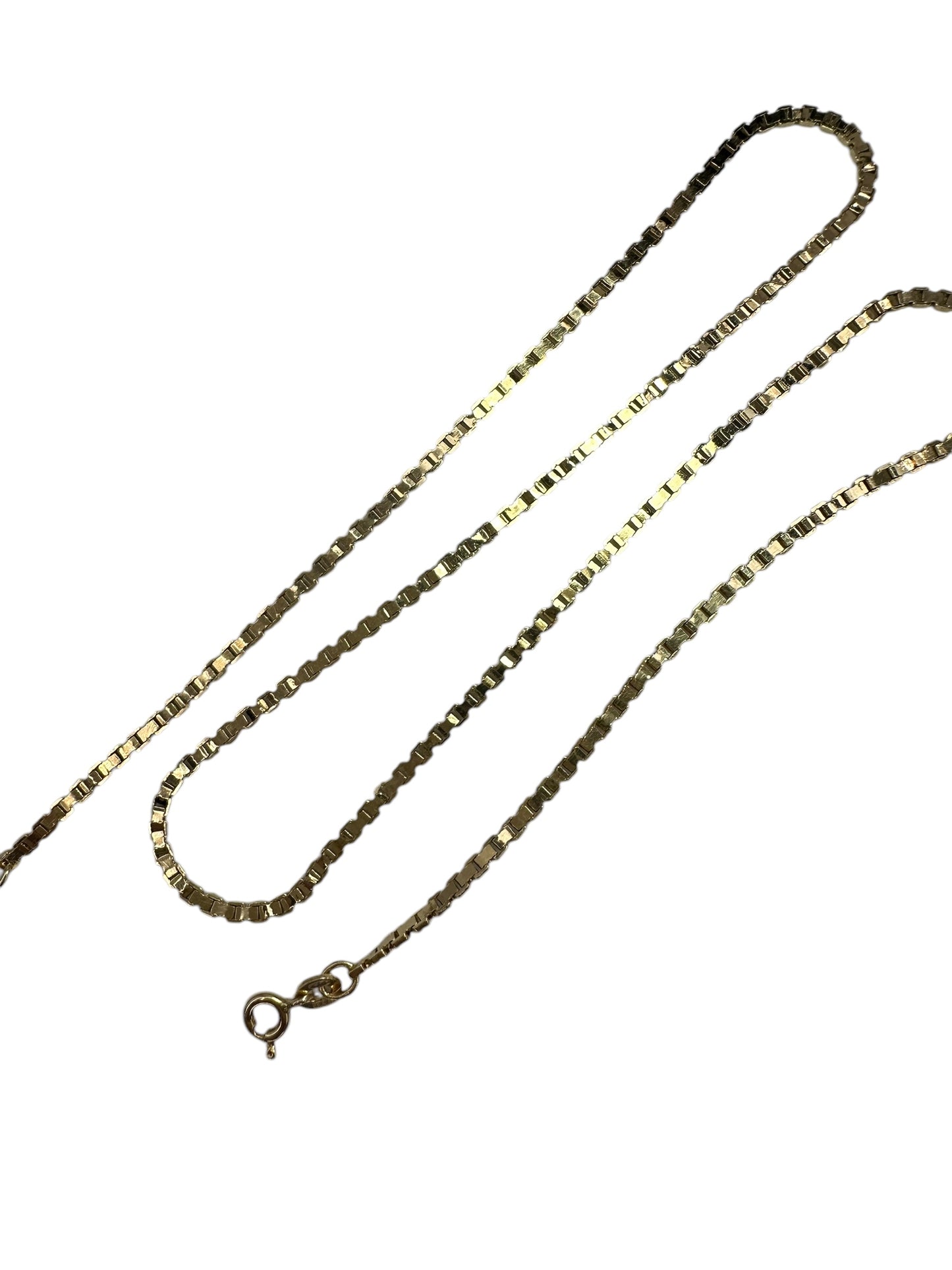 14k Flat Box Link Chain Necklace