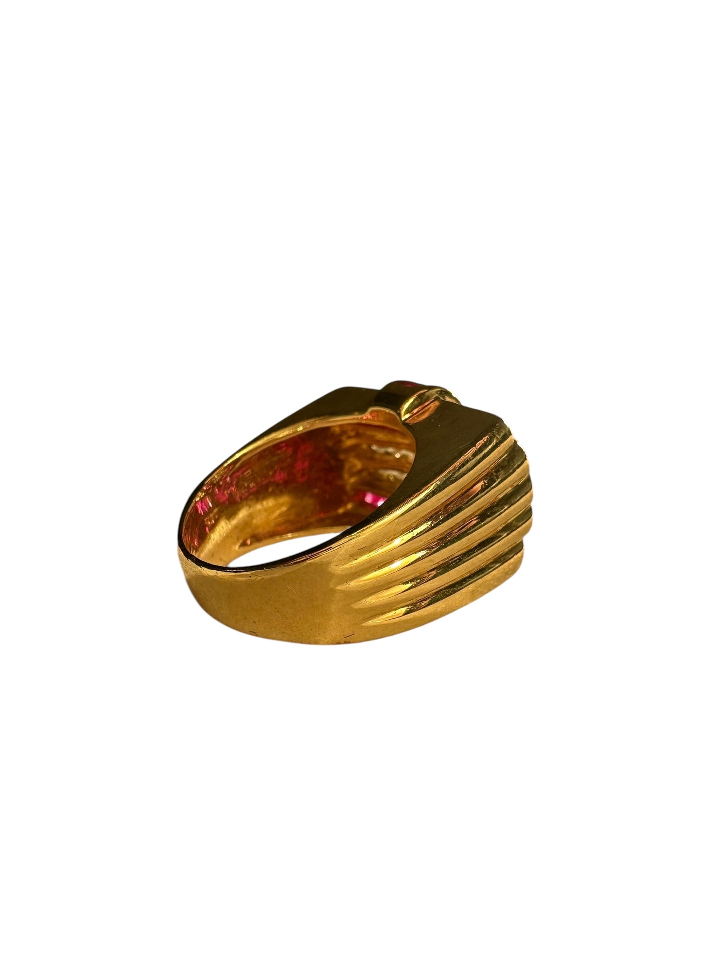 14k Ruby Diamond Geometric Ring
