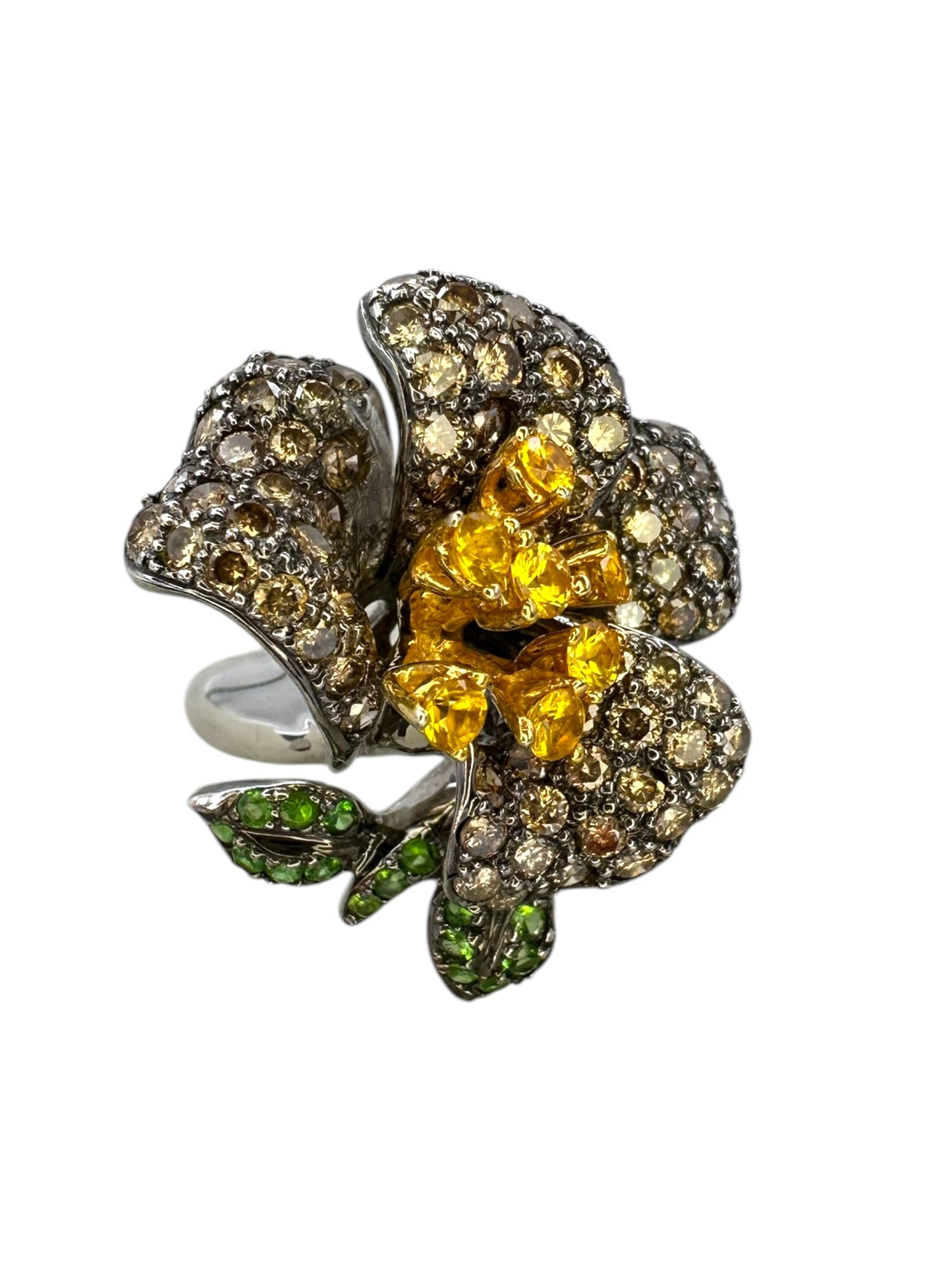 18k Diamond Flower Ring