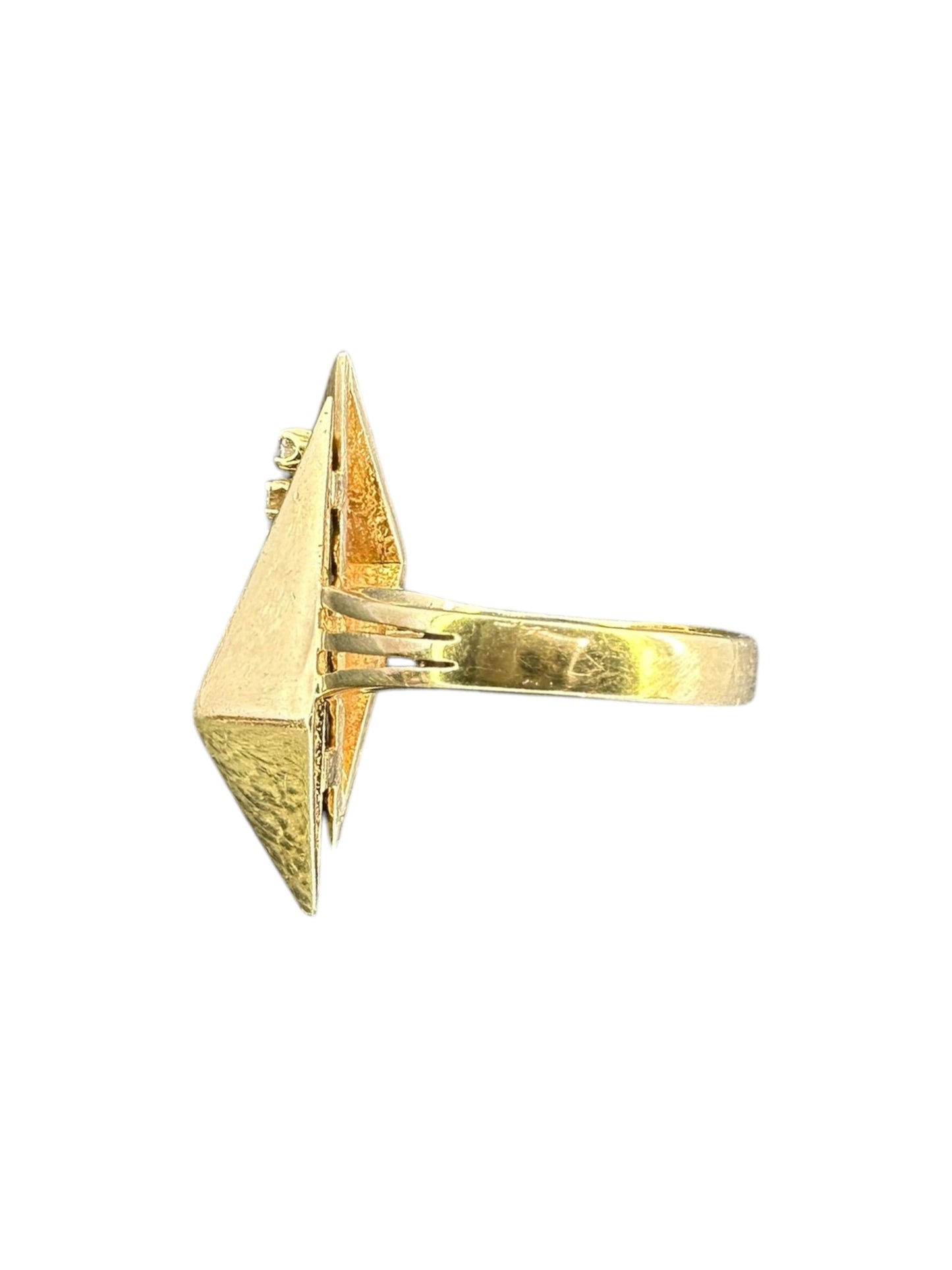 14k Diamond Geometric Shard Ring