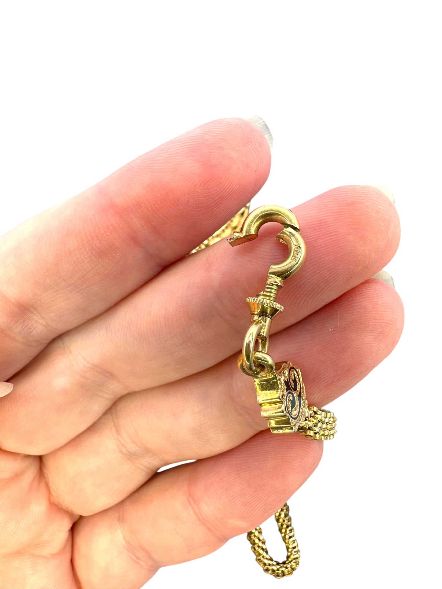 14k Victorian Brooch Watch Chain