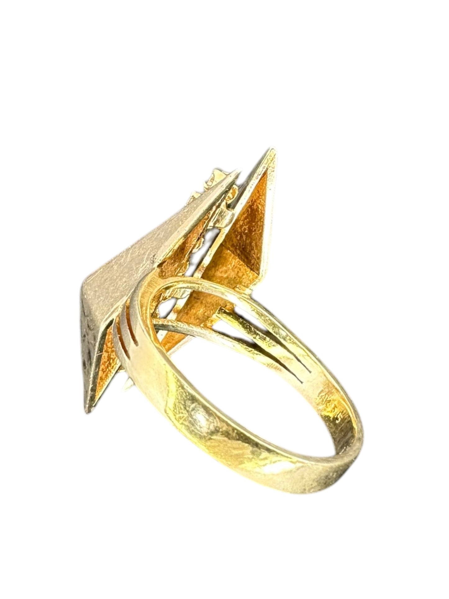 14k Diamond Geometric Shard Ring