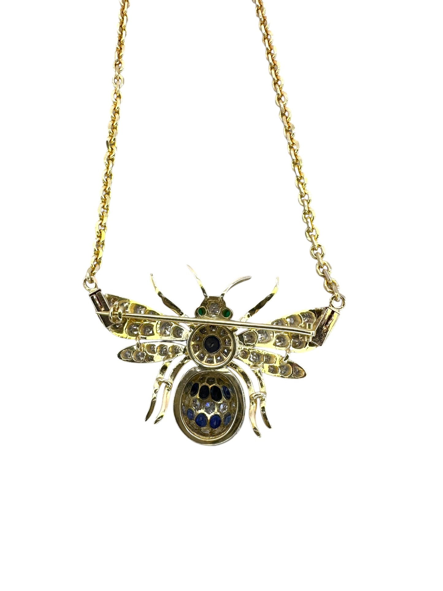 14k/ 18k Bee Brooch Pendant Necklace