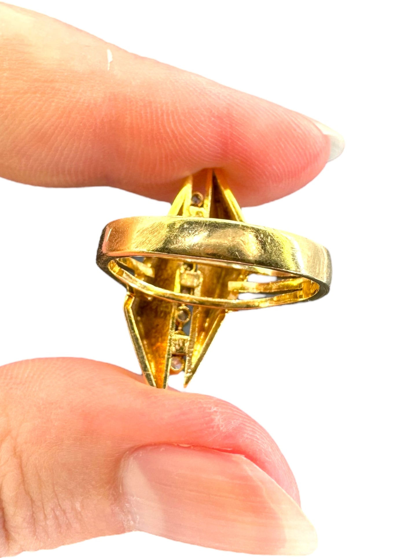 14k Diamond Geometric Shard Ring