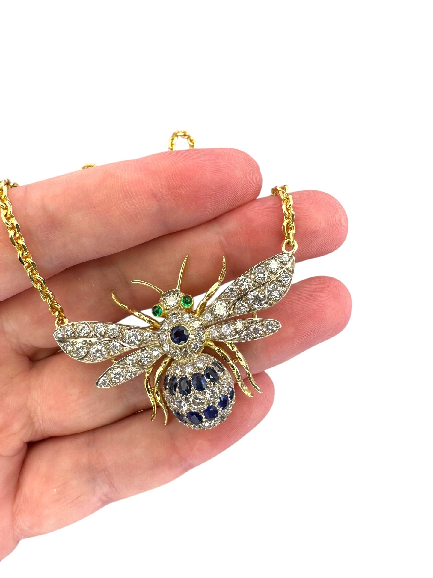 14k/ 18k Bee Brooch Pendant Necklace