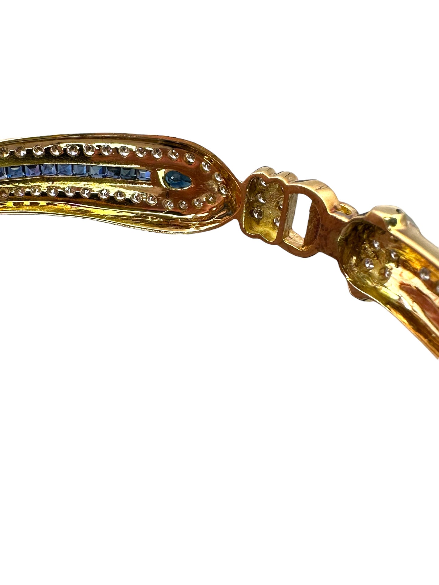 18k Sapphire Diamond Bangle Bracelet