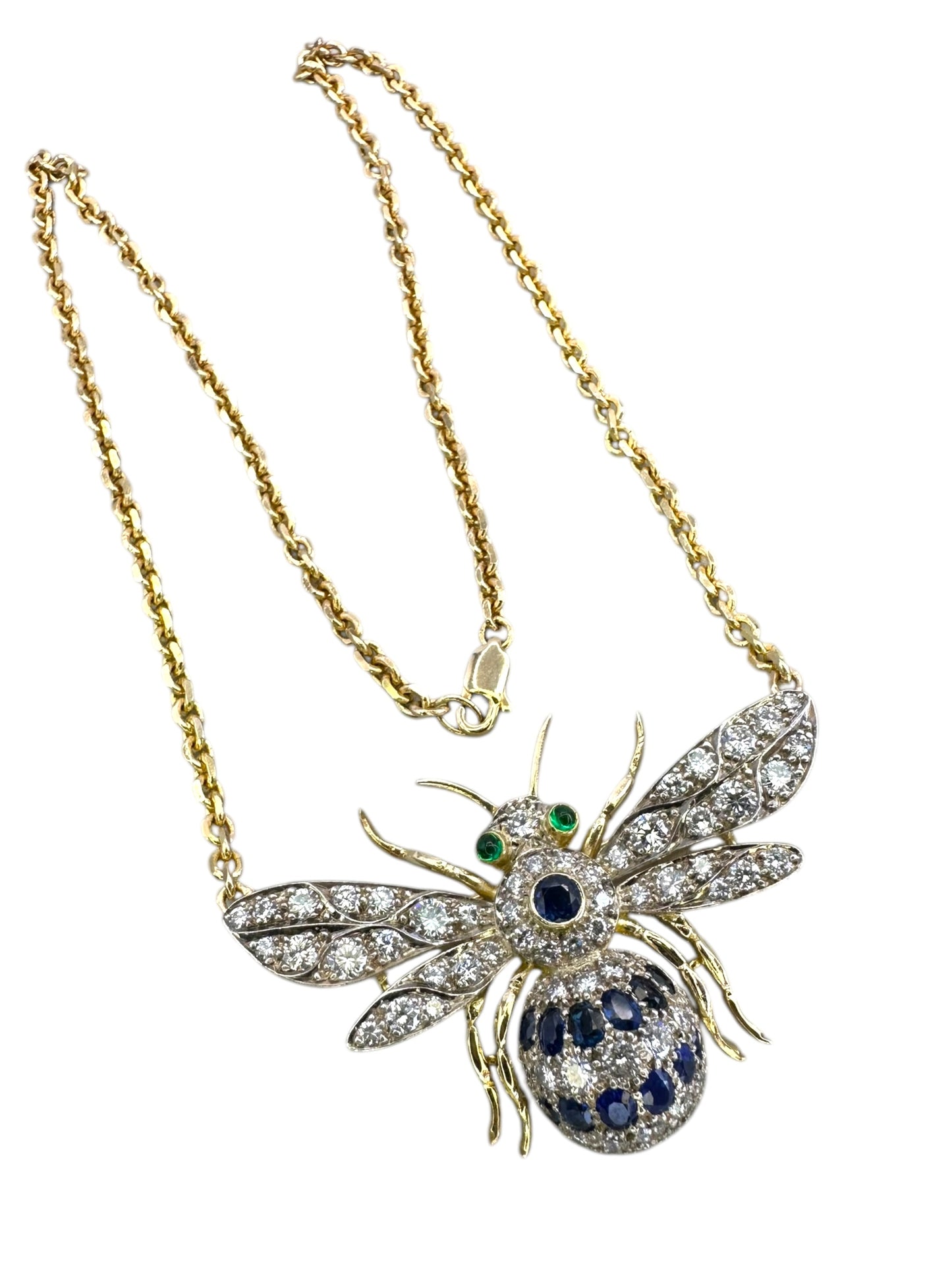 14k/ 18k Bee Brooch Pendant Necklace