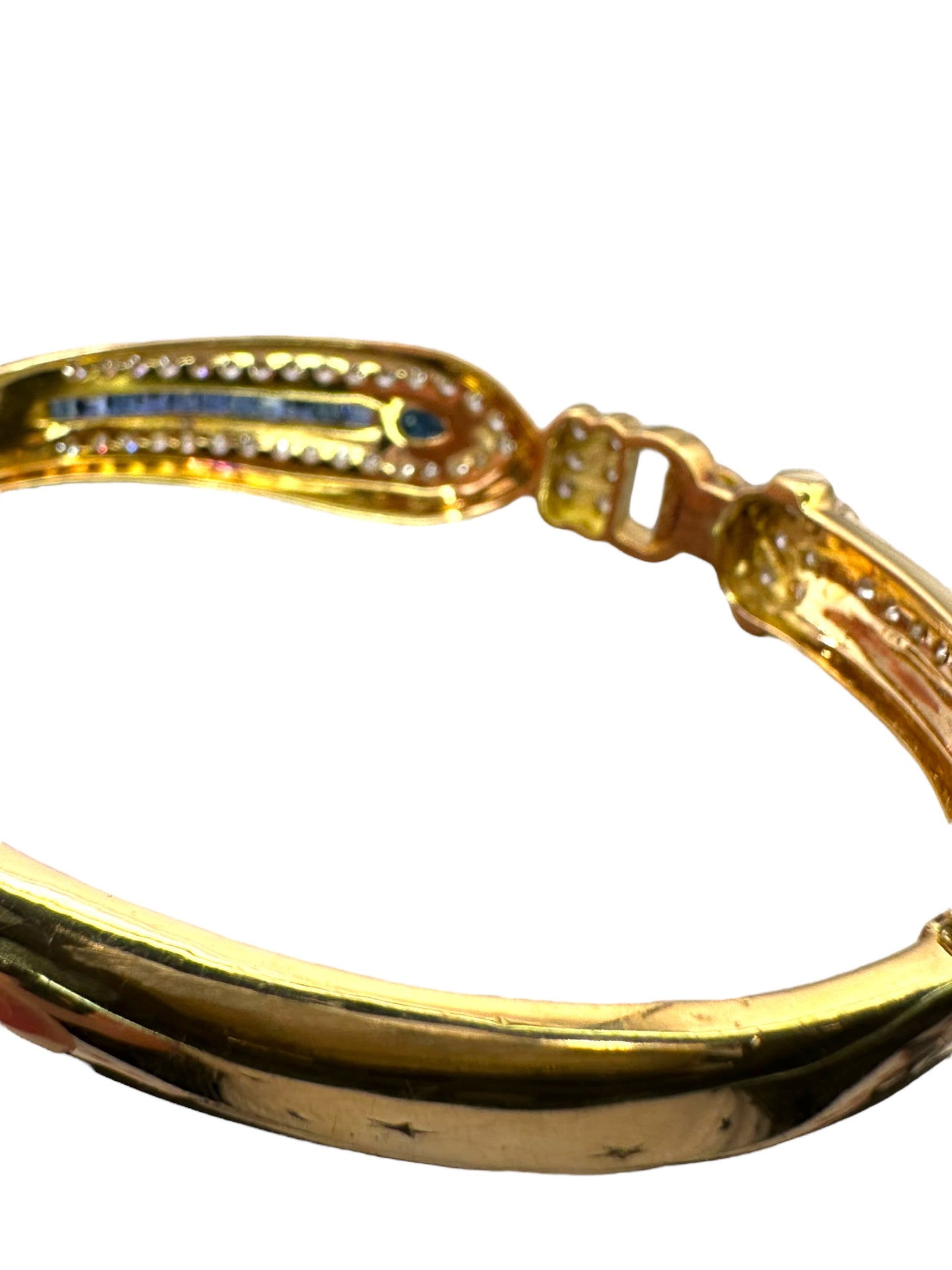 18k Sapphire Diamond Bangle Bracelet