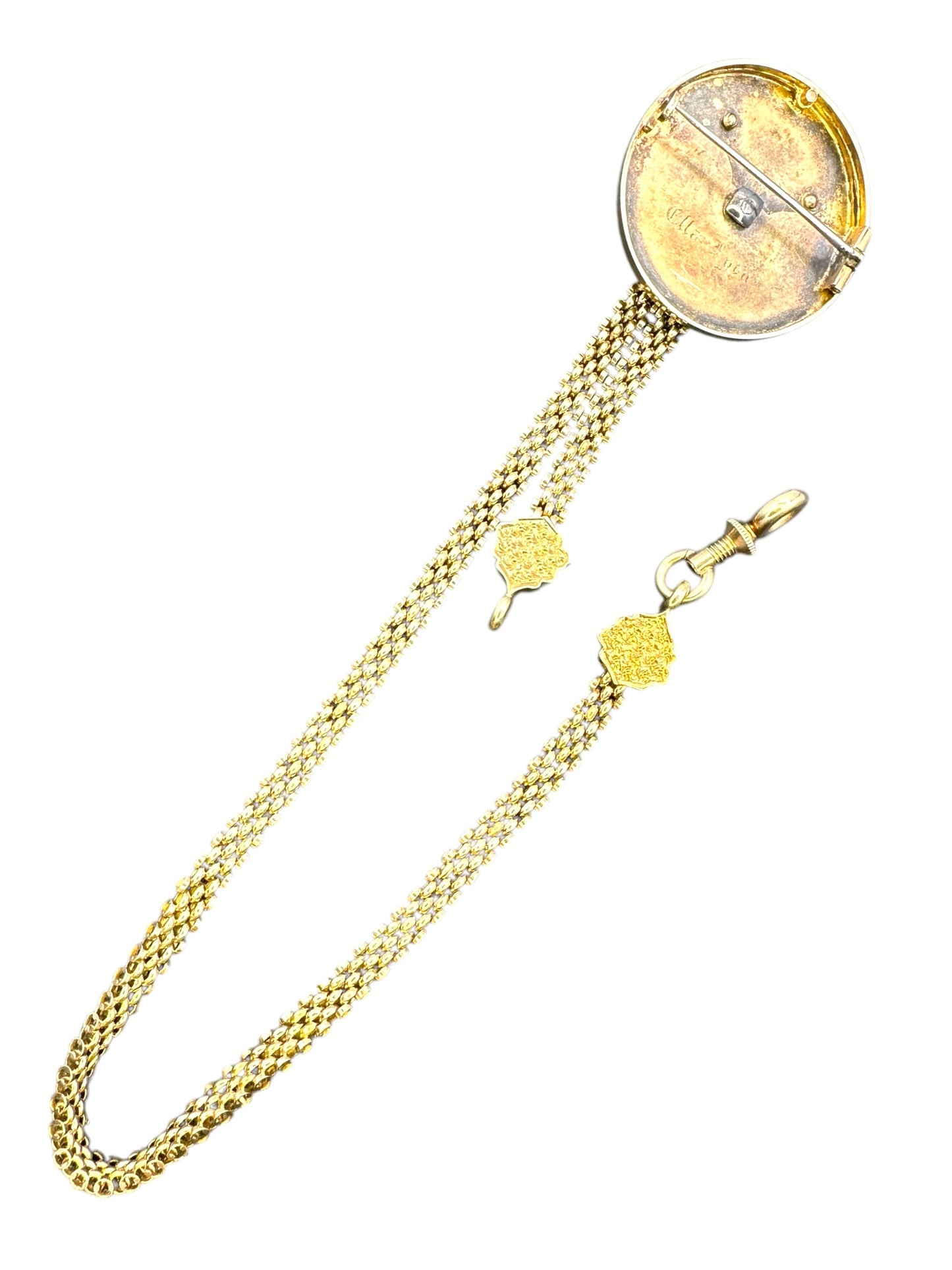 14k Victorian Brooch Watch Chain