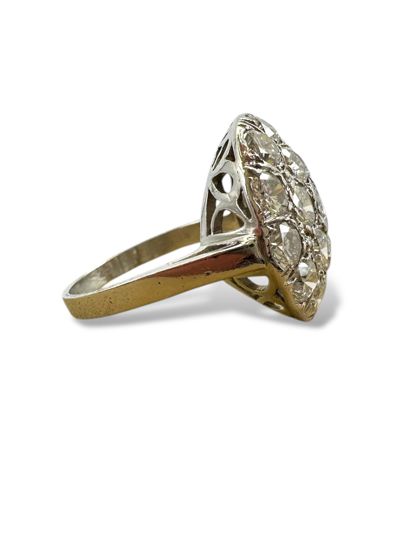Platinum Diamond Cocktail Ring