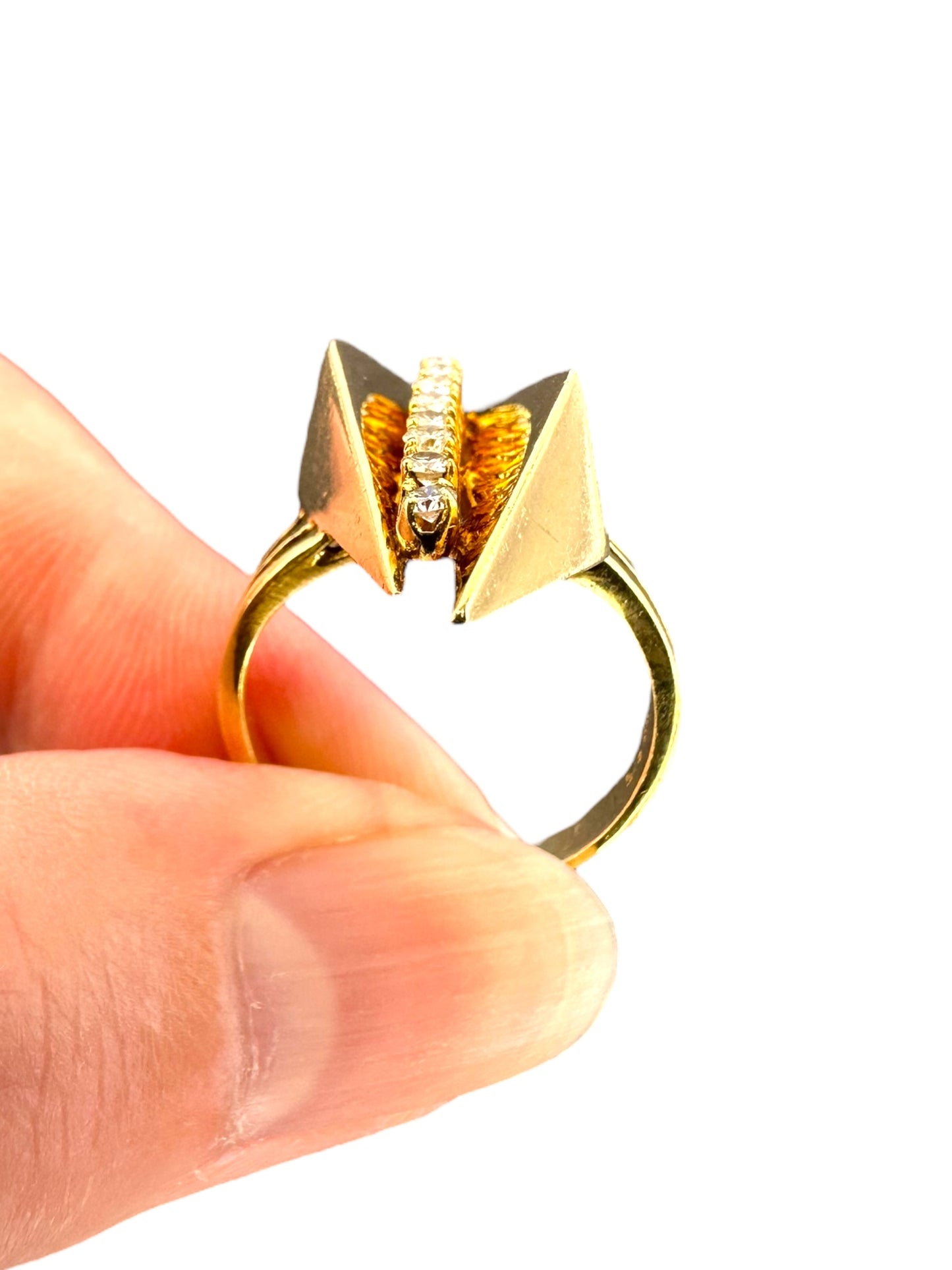 14k Diamond Geometric Shard Ring
