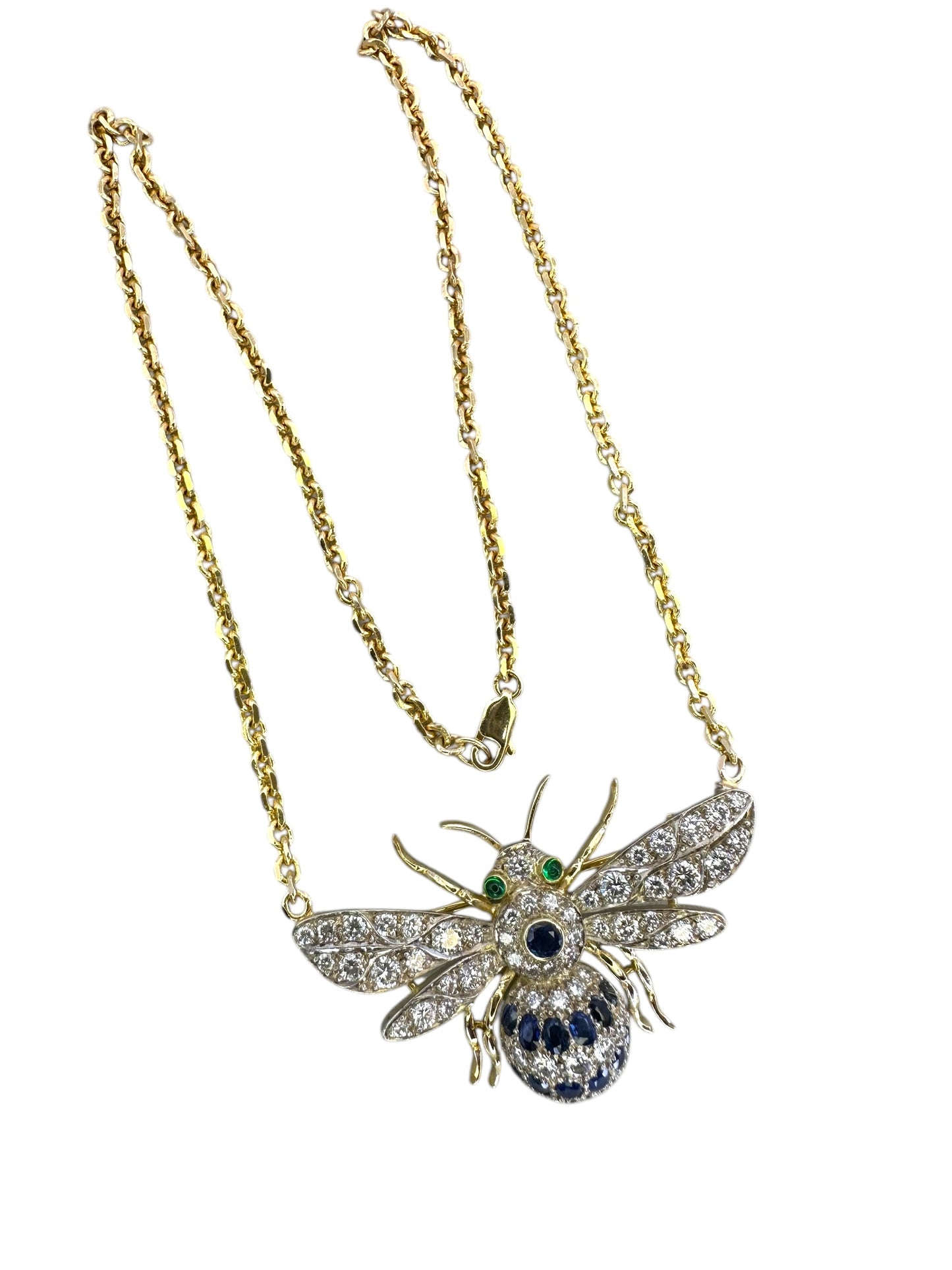 14k/ 18k Bee Brooch Pendant Necklace